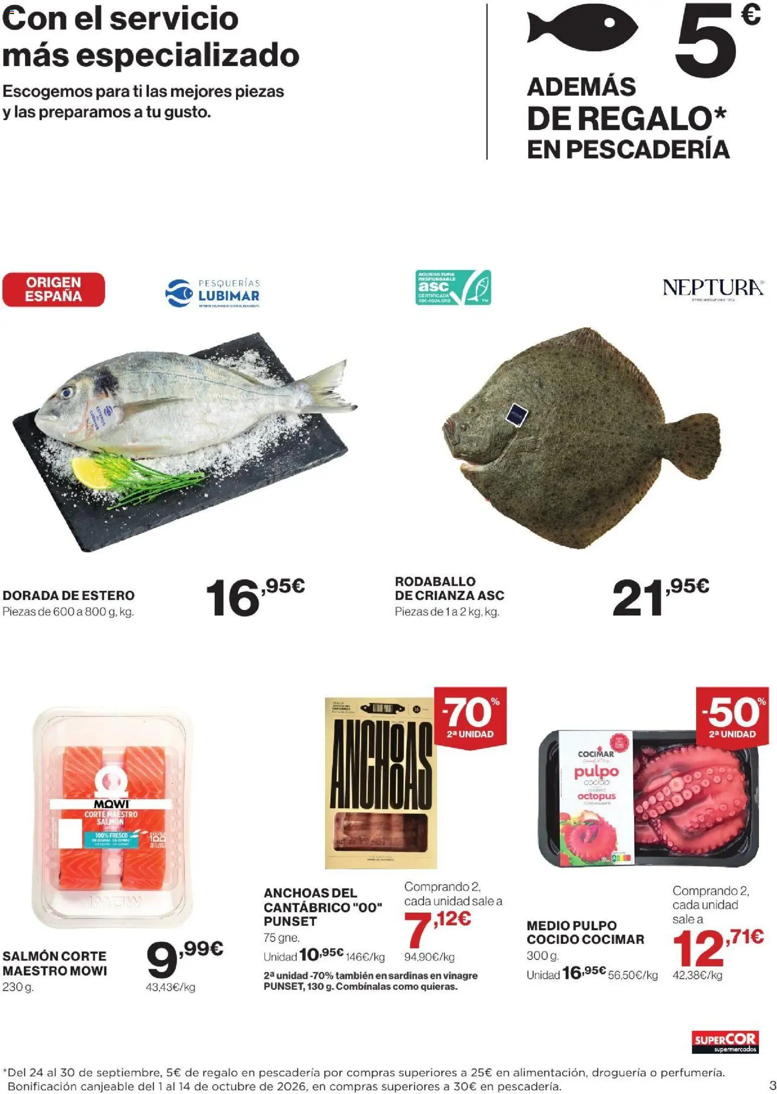 Supercor folleto │ válido desde el 24/09/2026 | Página: 3 | Productos: Anchoas, Salmón, Sardinas, Vinagre