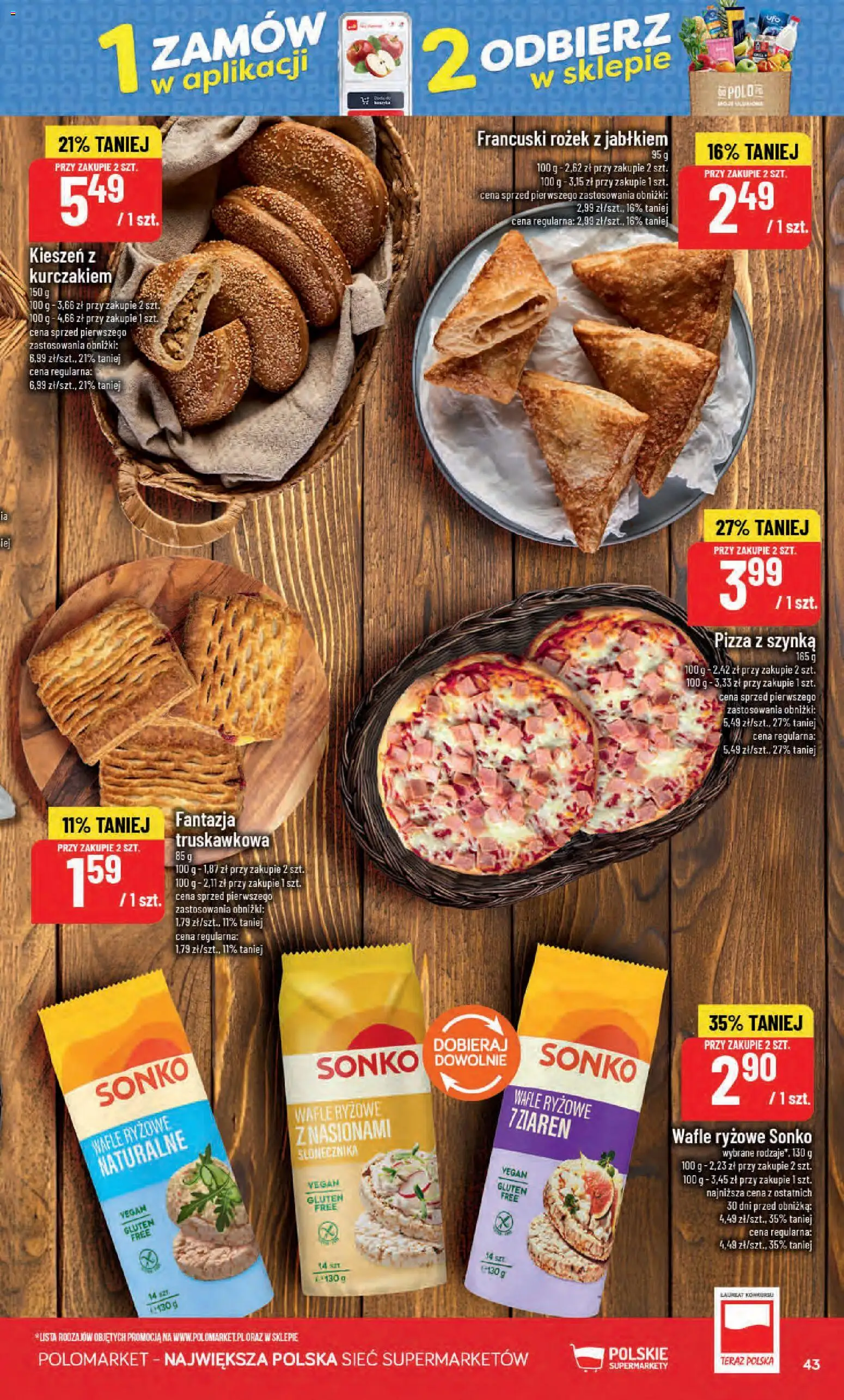 POLOmarket gazetka od 02.09.2026 | Strona: 43 | Produkty: Wafle, Szynka, Ryżowe wafle, Pizza