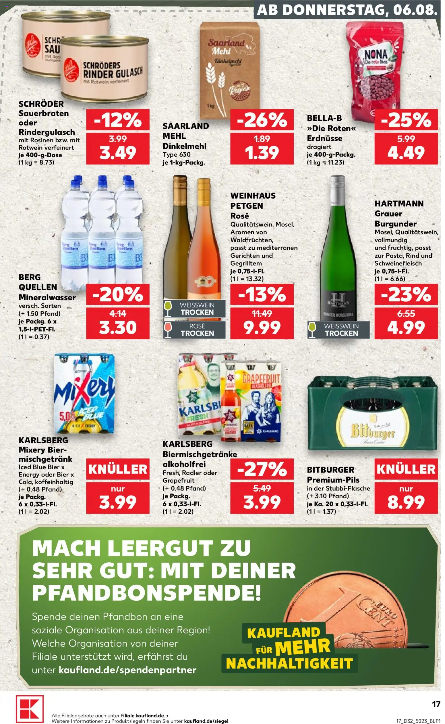 Kaufland Prospekt Völklingen – gültig ab 06.08.2026 | Seite: 17 | Produkte: Bitburger, Bier, Rotwein, Gulasch
