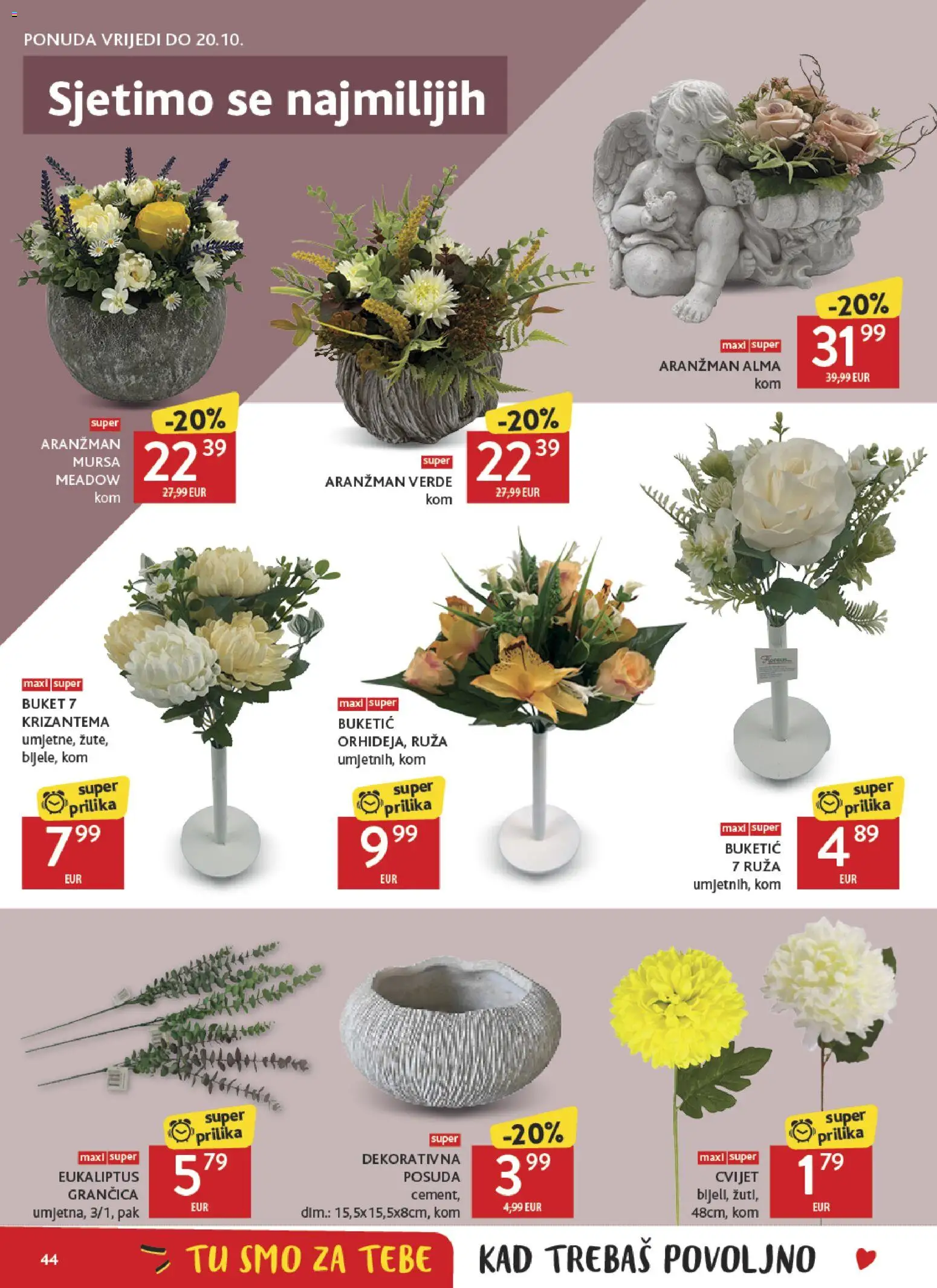 Konzum katalog | vrijedi od 07.10.2026 | Stranica: 44 | Proizvodi: Buket, Ruza