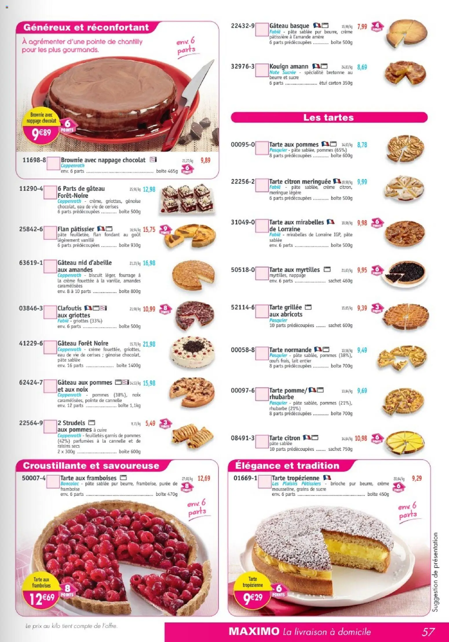 {H1} | Page: 57 | Produits: Lait entier, Framboise, Beurre, Chocolat
