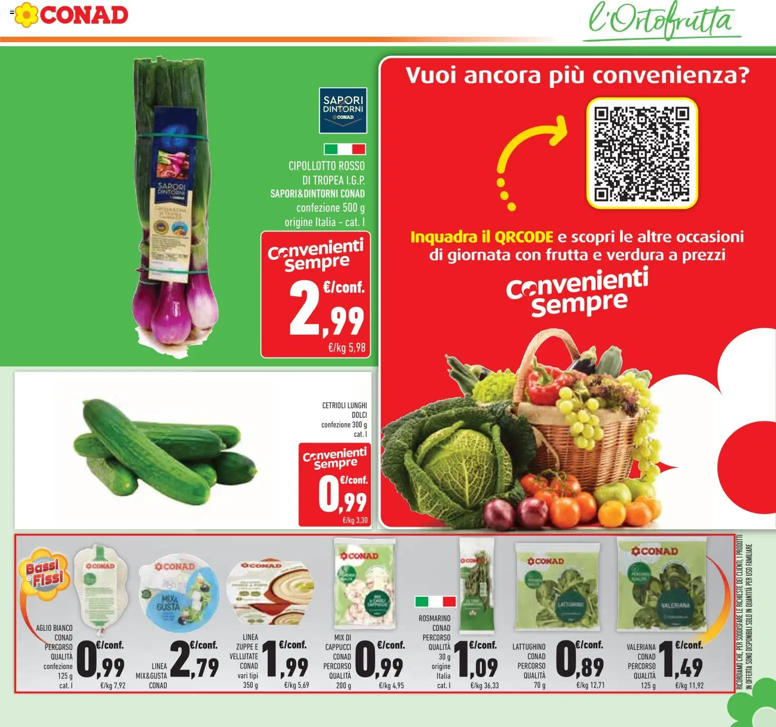 Volantino Conad del 04.06.2026 | Pagina: 19 | Prodotti: Valeriana, Cetrioli, Frutta, Aglio