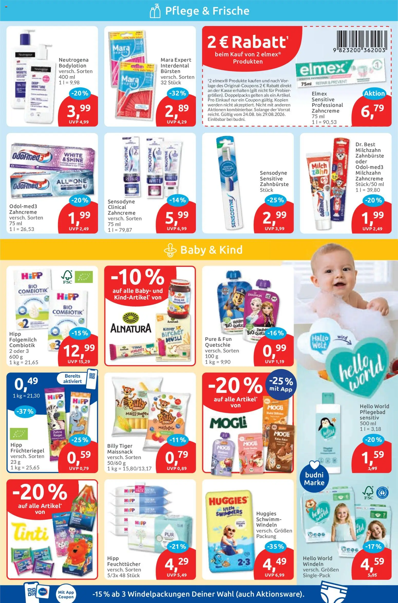 Budni Prospekt – gültig ab 24.08.2026 | Seite: 3 | Produkte: Musli, Milch, Zahnbürste
