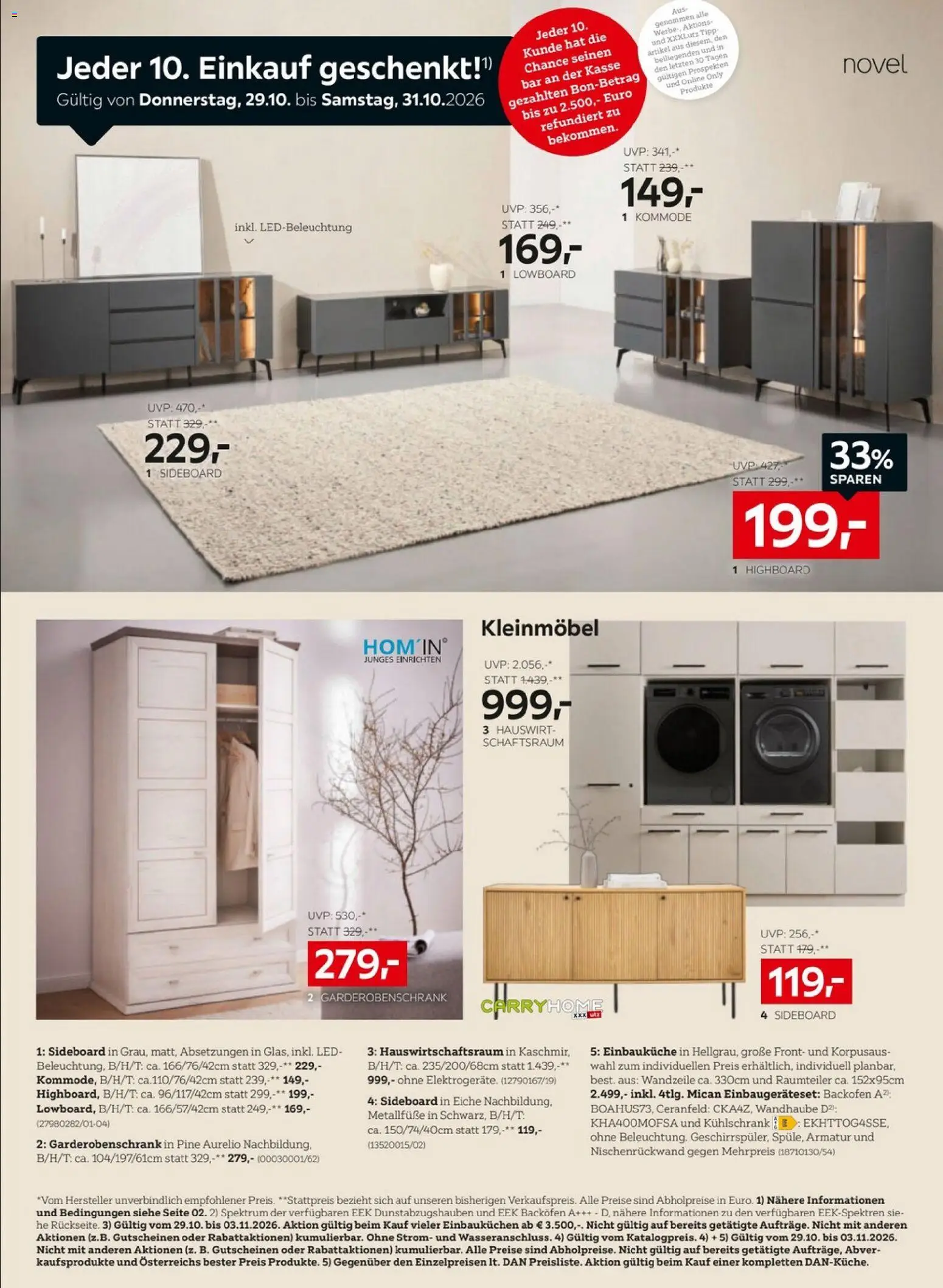 XXXLutz - Black Friday gültig ab 27.10.2026 | Seite: 9 | Produkte: Kühlschrank, Kommode