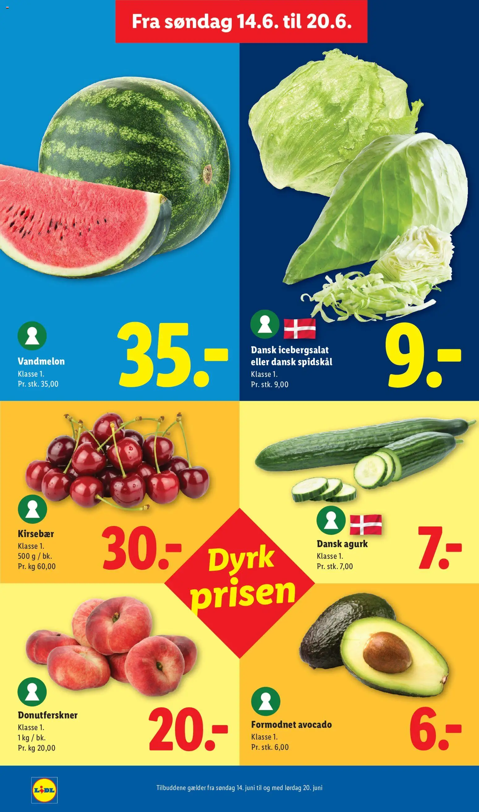 Lidl tilbudsavis – gyldig fra 18.06.2026 | Side: 16 | Produkter: Avocado, Vandmelon, Spidskål, Icebergsalat