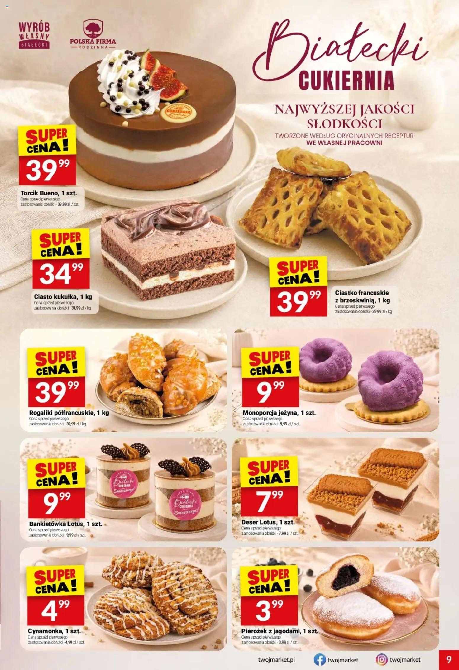 Twój Market gazetka od 09.09.2026 | Strona: 9 | Produkty: Ciasto, Deser