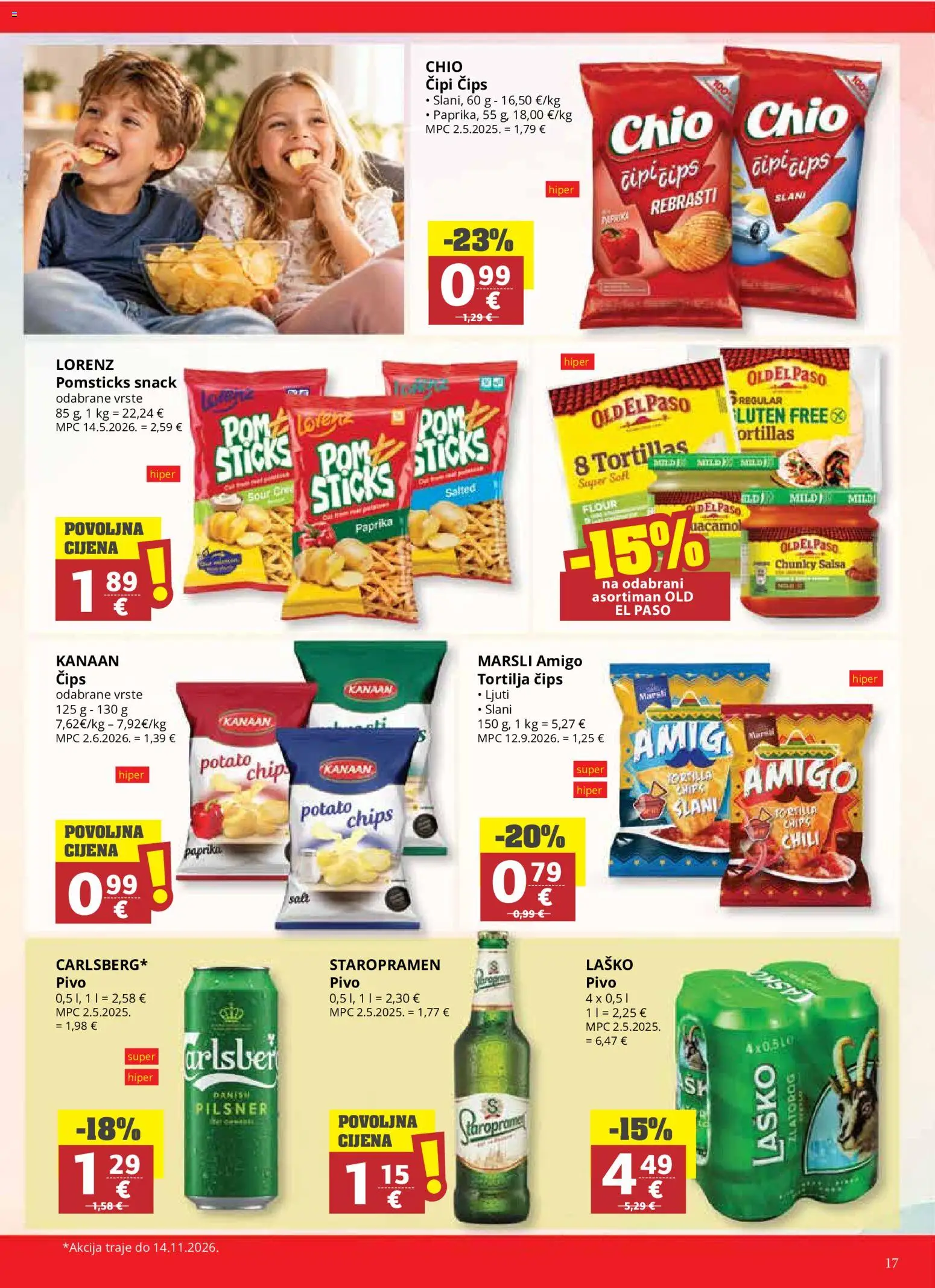 Ribola katalog | vrijedi od 14.10.2026 | Stranica: 17 | Proizvodi: Chips, Pivo, Laško, Čips