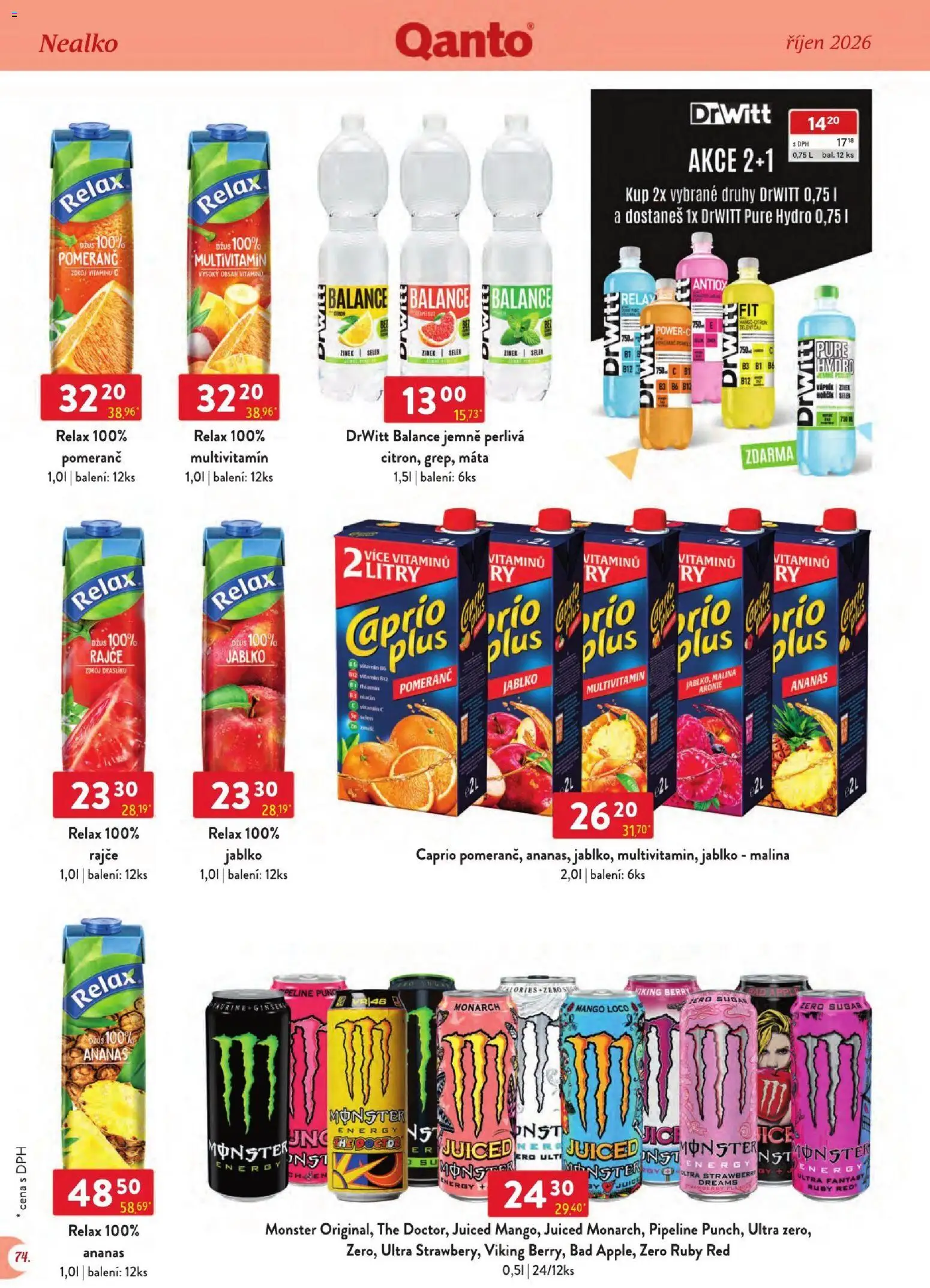 Astur & Qanto leták - Velkoobchod 10/2026 od 01.10.2026 | Strana: 74 | Produkty: Mango, Monster, Džus, Ananas