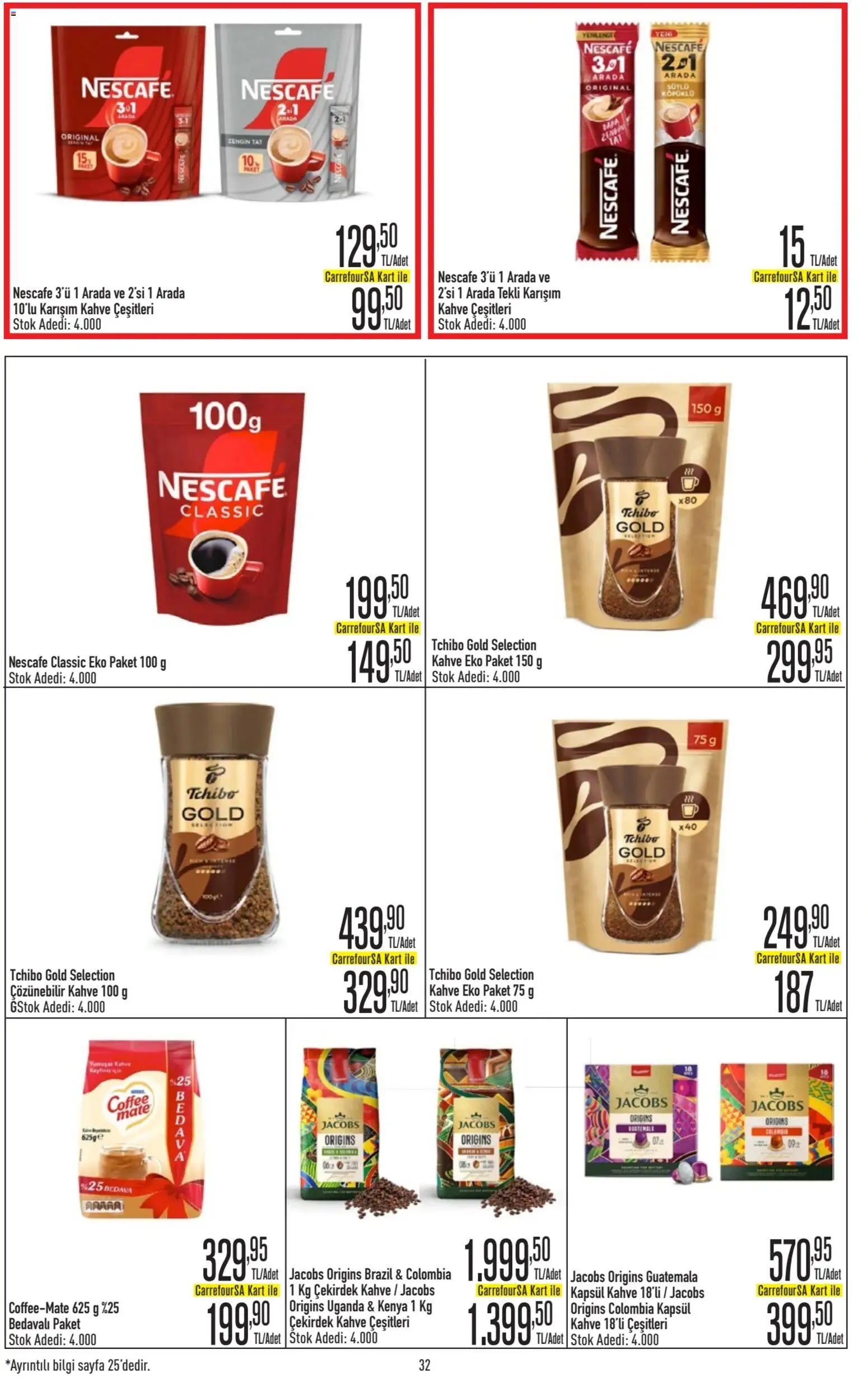CarrefourSA Katalog - 06 Ağustos 2026 tarihinden itibaren geçerlidir | Sayfa: 32 | Ürünler: Kahve