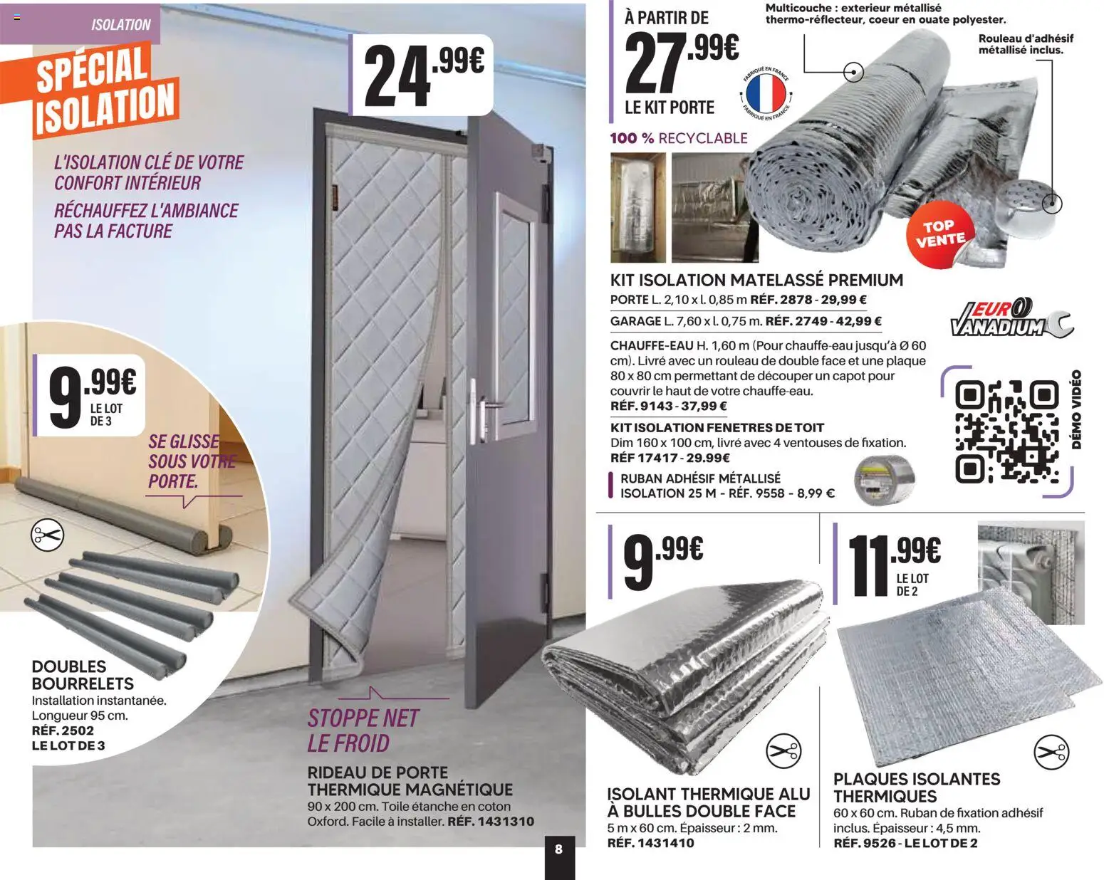 {H1} | Page: 8 | Produits: Isolant thermique, Rouleau, Garage, Livre