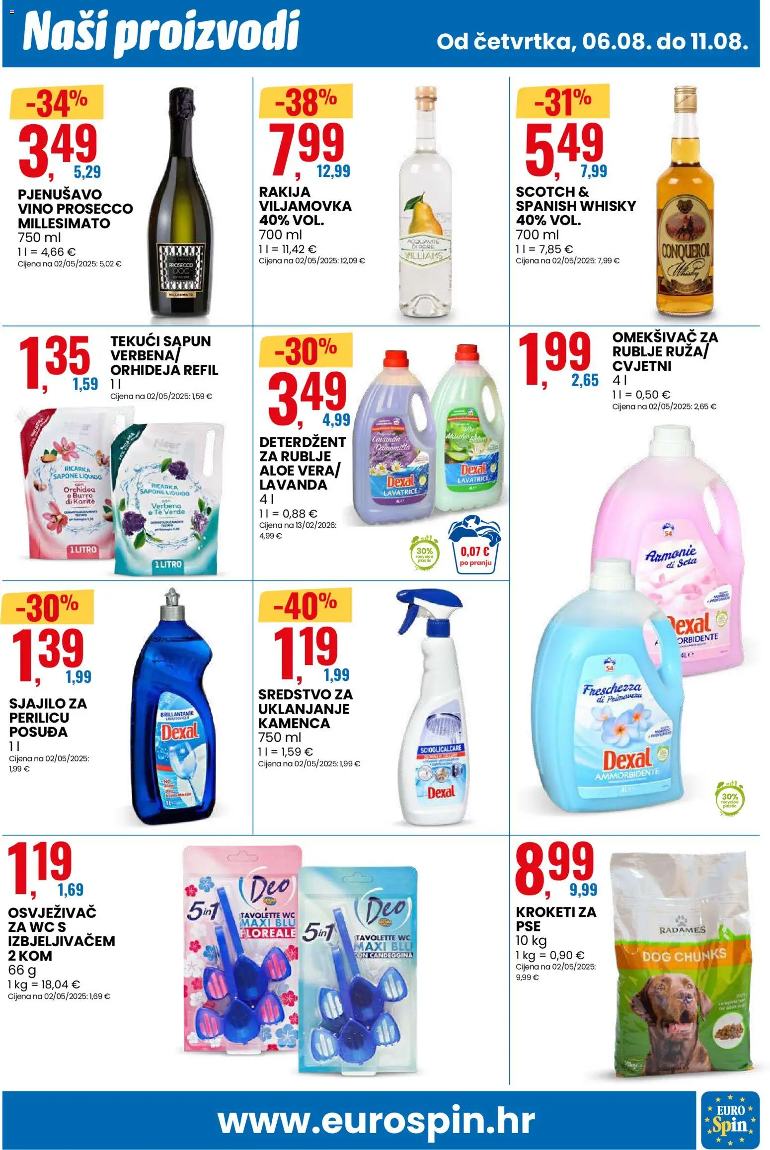 Eurospin katalog | vrijedi od 06.08.2026 | Stranica: 7 | Proizvodi: Orhideja, Omekšivač, Deterdžent, Rakija