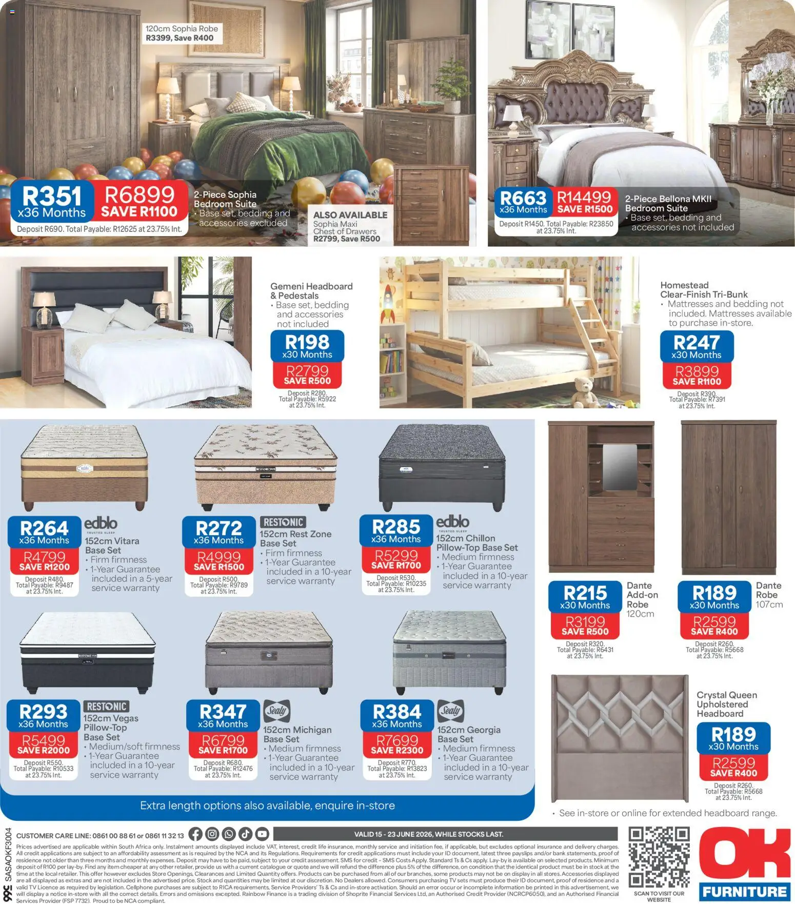 New OK Furniture catalogue – valid from 15.06.2026 | Page: 8 | Products: Headboard, Chest of drawers, TV, Stock