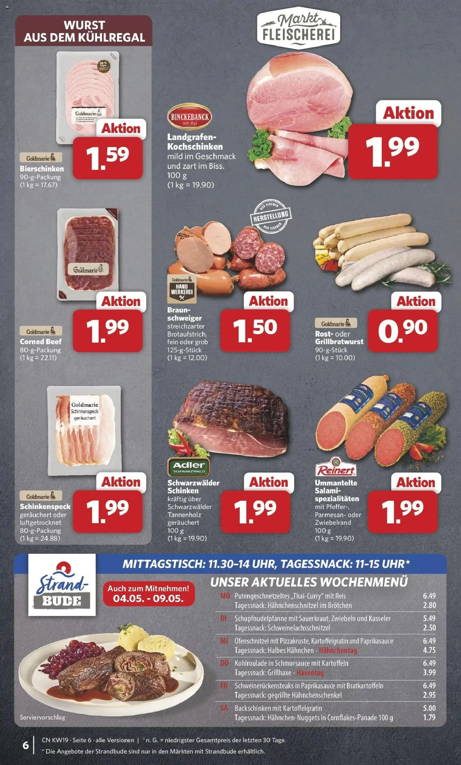 Combi Unsere Wochenangebote – gültig ab 04.05.2026 | Seite: 6 | Produkte: Hahnchenschenkel, Zwiebeln, Wurst, Salami