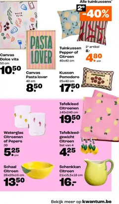 Kwantum folder / publicité - Voorbeeld van een folder van Kwantum, geldig van 04.05.2026 | Pagina: 11 | Producten: Canvas, Kussen, Citroen, Schaal