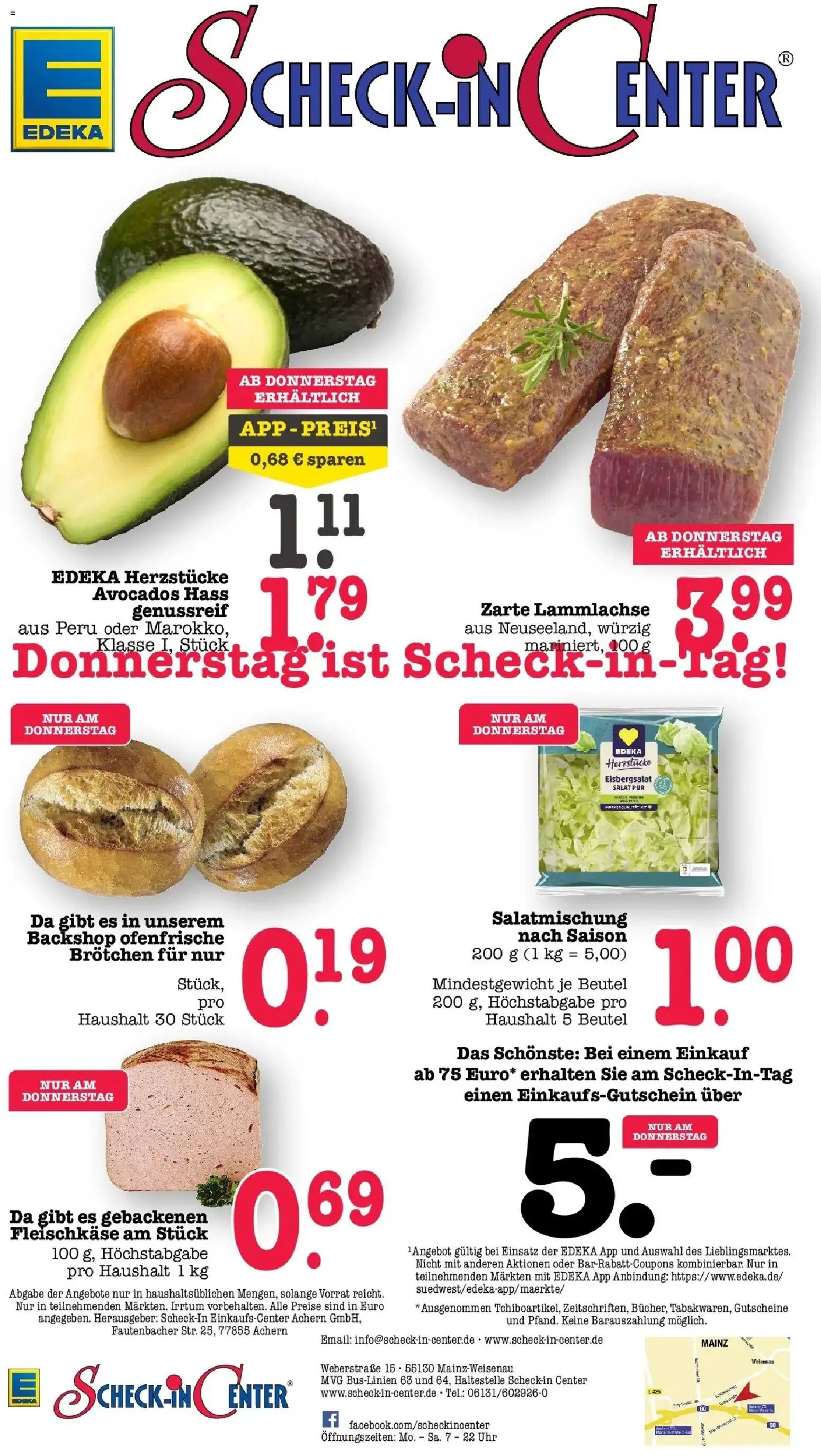 Edeka Prospekt Mainz-Weisenau – gültig ab 24.08.2026 | Seite: 64 | Produkte: Eisbergsalat, Ofenfrische, Salat, Uhr