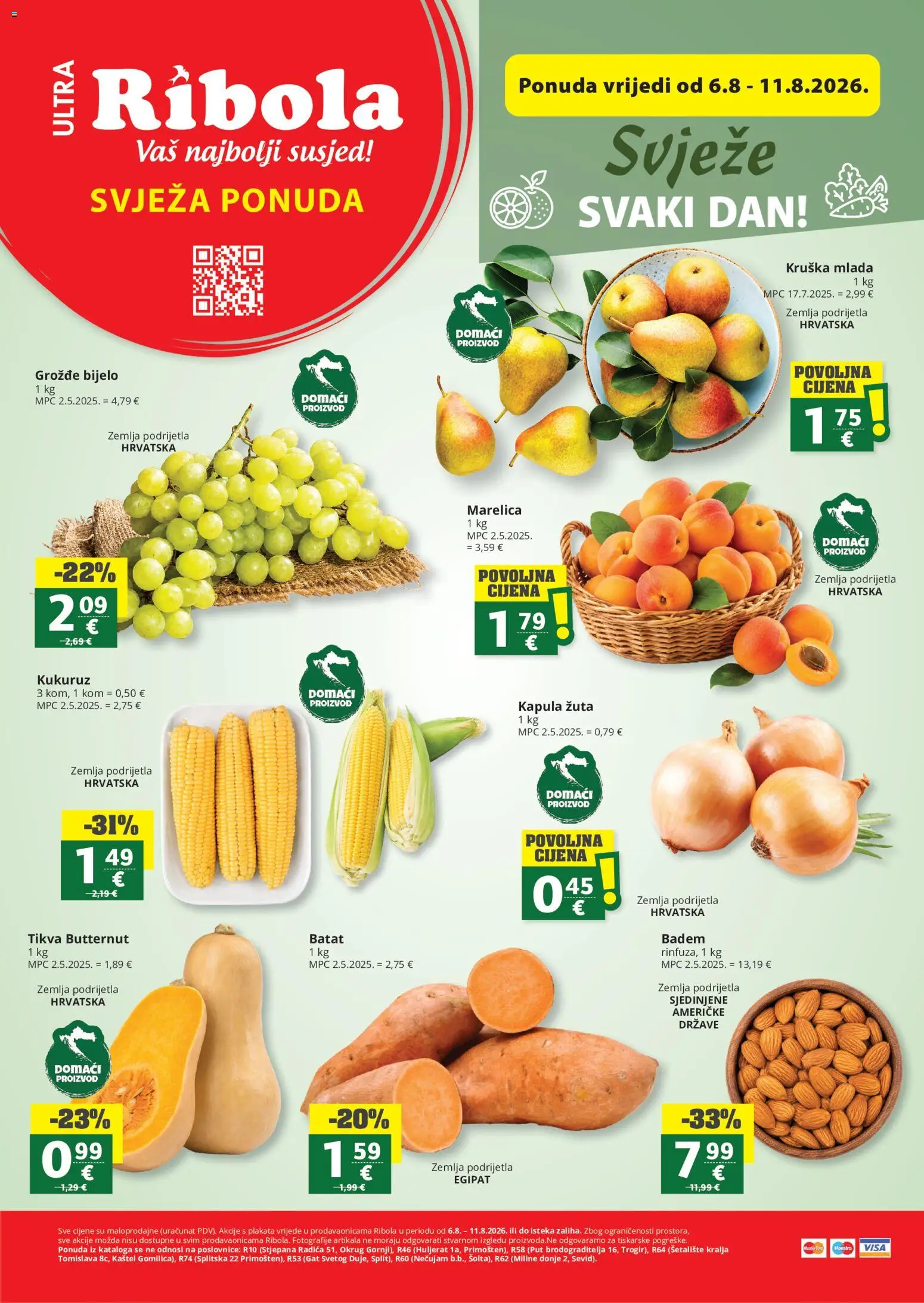 Ribola katalog | vrijedi od 06.08.2026 | Stranica: 1 | Proizvodi: Kukuruz, Badem, Grožđe, Kruška