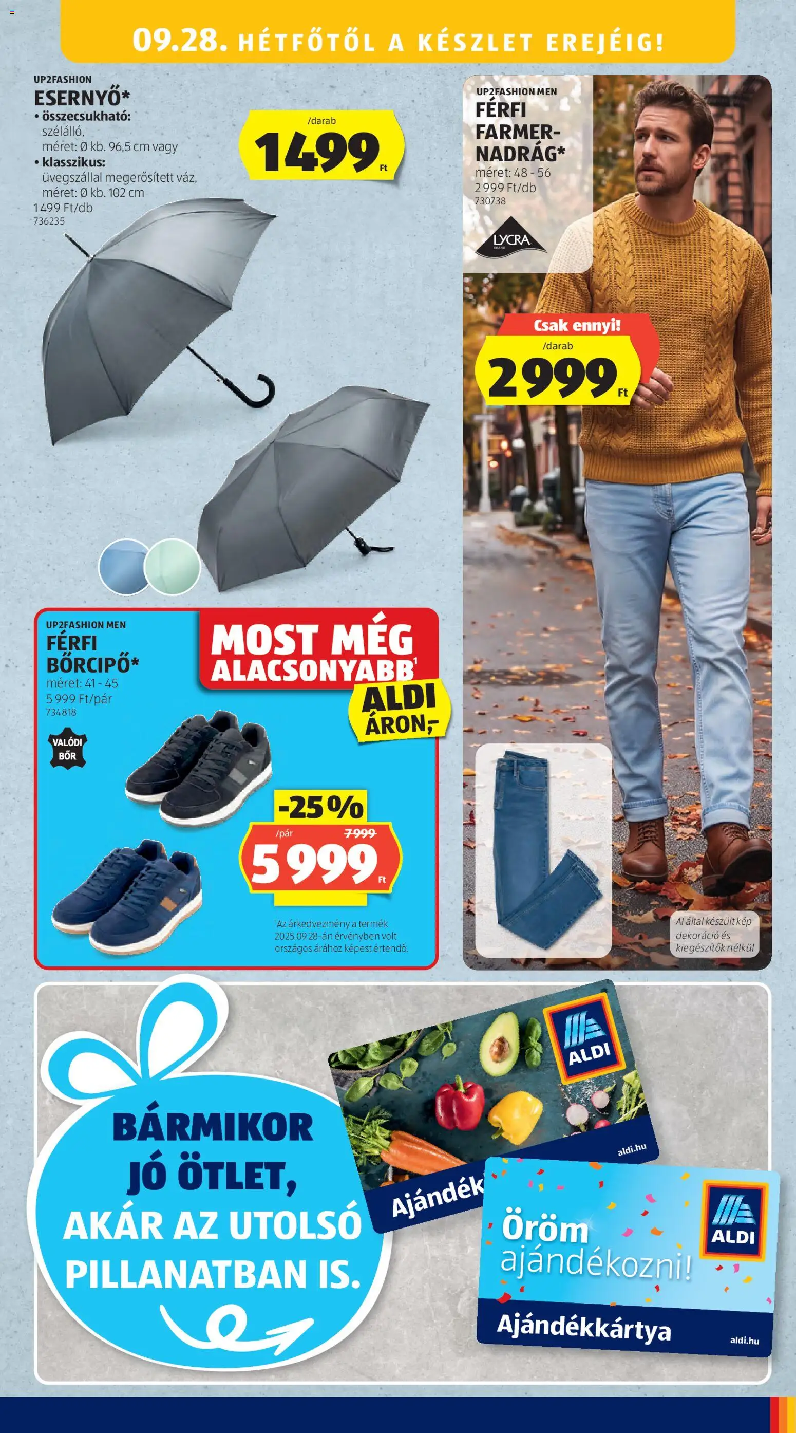 Aldi akciós ujság - amely érvényes a következő dátumtól: 2026.09.24. | Oldal: 9 | Termékek: Farmer, Dekoráció