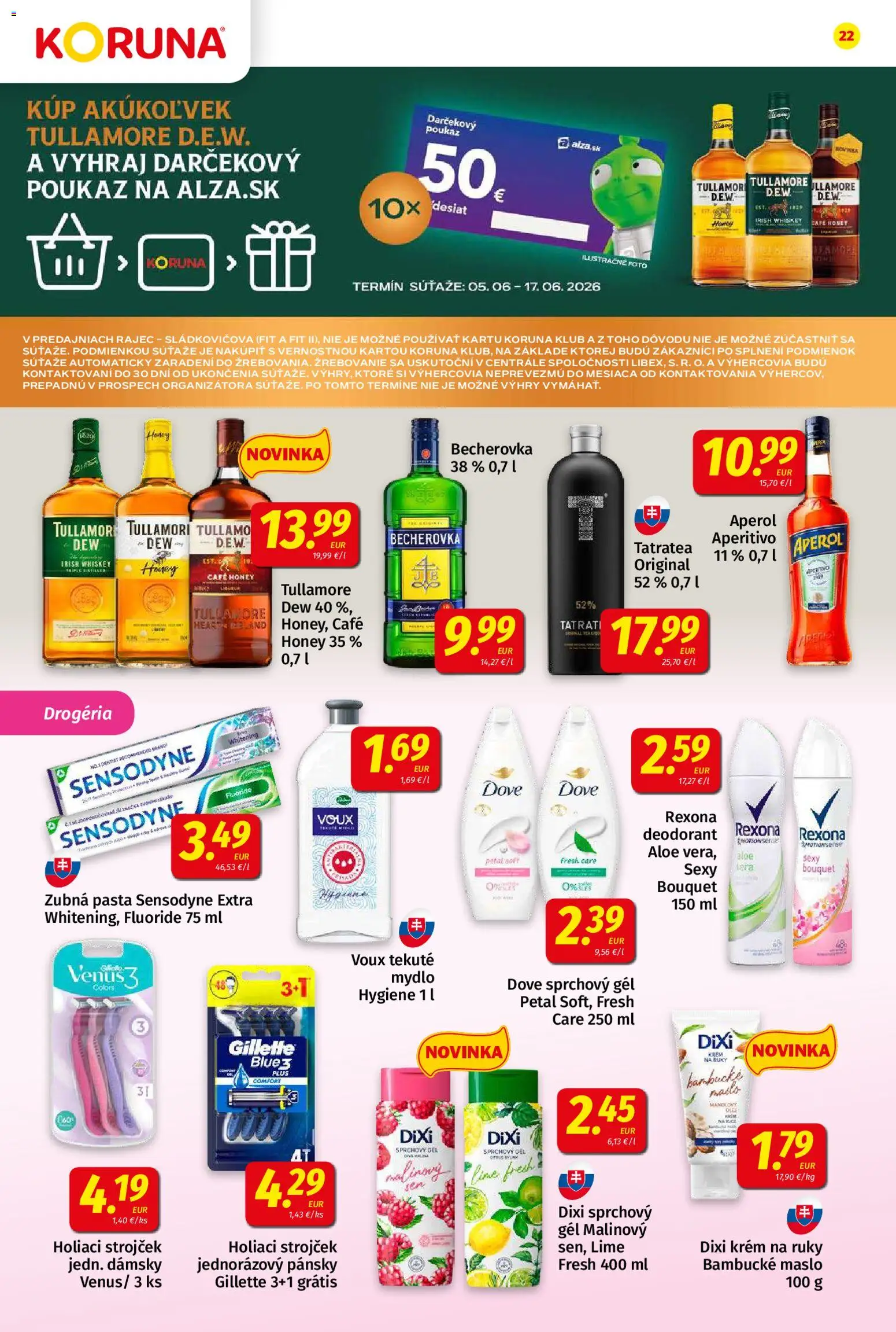 Nové Koruna akcie – leták je platný od 05.06.2026 | Strana: 22 | Produkty: Strojček, Holiaci strojček, Zubná pasta
