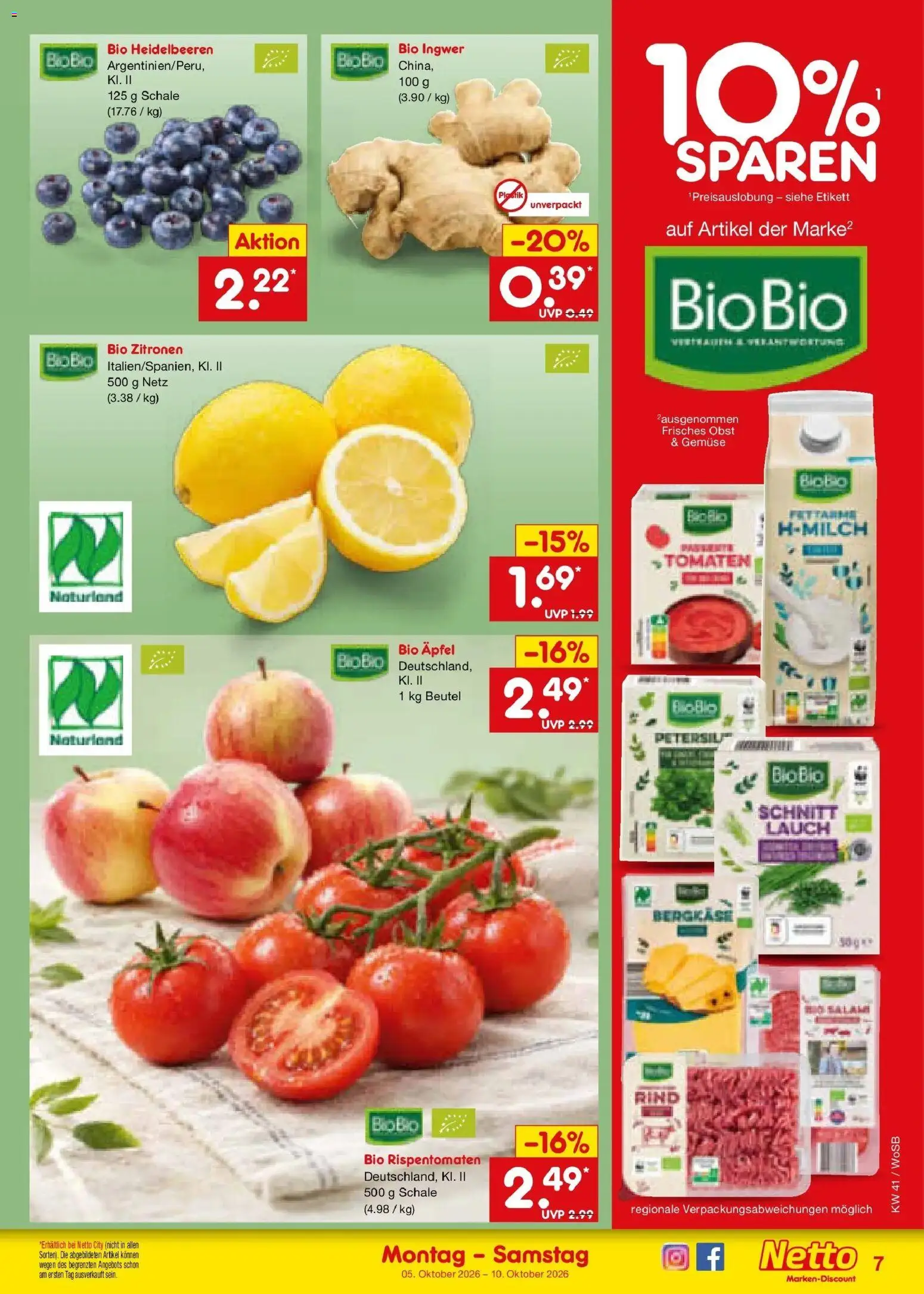 Netto Marken-Discount Prospekt Ludwigshafen-Edigheim (ab 05.10.2026) » Angebote | Seite: 7 | Produkte: Äpfel, Tomaten, Obst, Zitronen