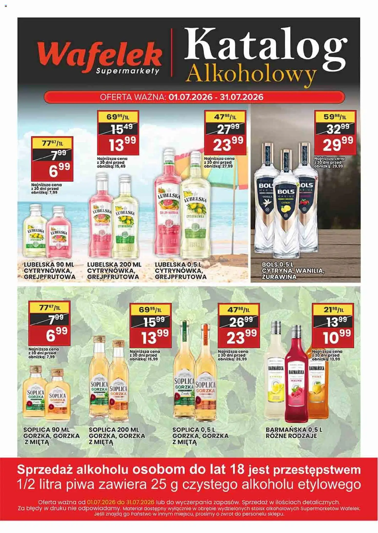 Wafelek gazetka alkoholowa od 01.07.2026 | Strona: 2 | Produkty: Malina, Mięta, Żurawina
