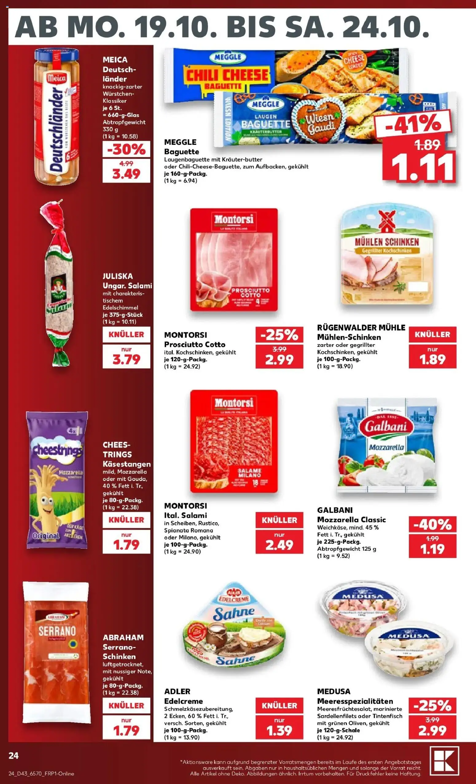 Prospekt Kaufland ab 19.10.2026 » Angebote Online zum Blättern | Seite: 28 | Produkte: Mühle, Baguette, Chili, Serrano schinken