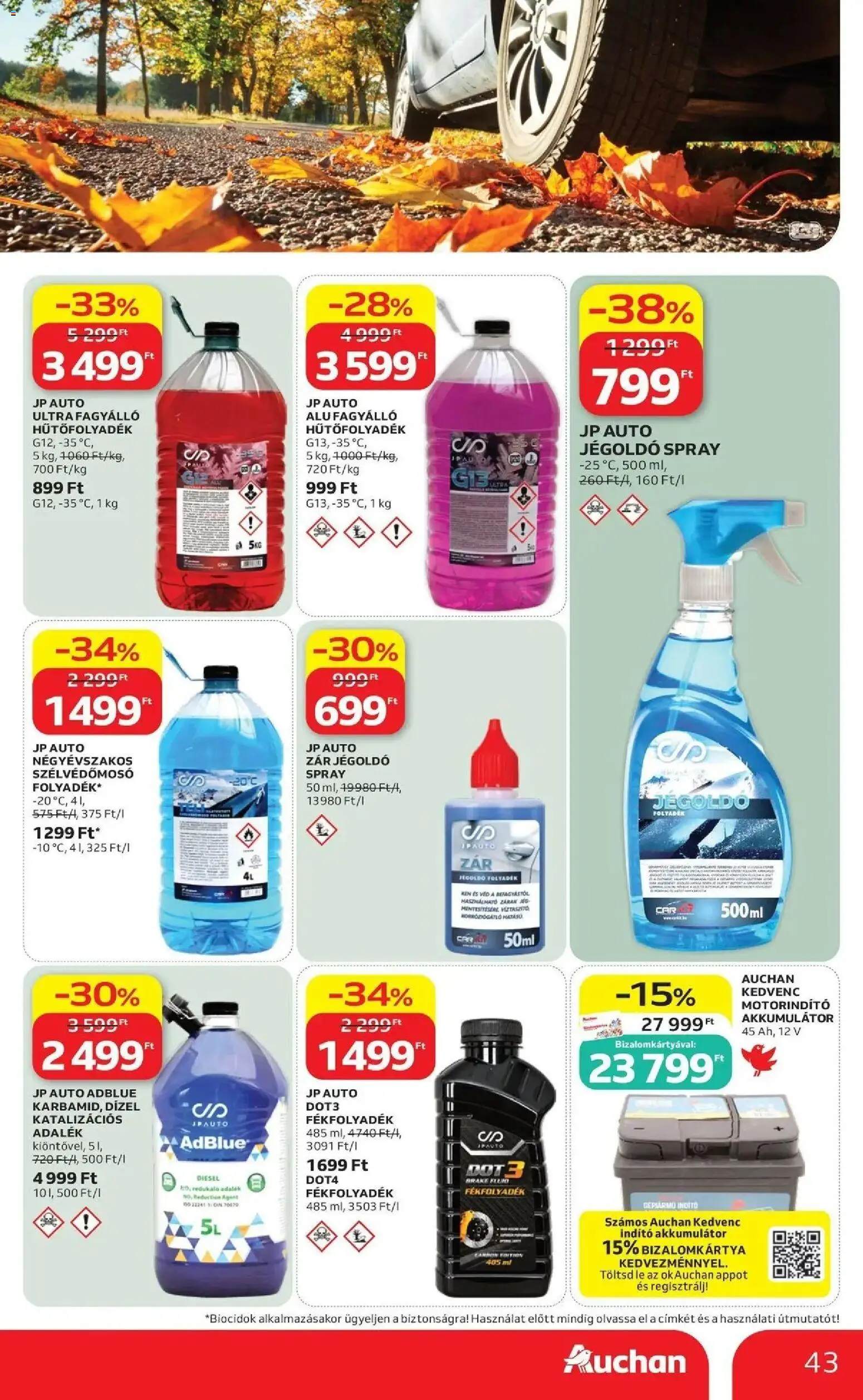 Auchan akciós újság Kecskemét - 2026.10.29. -tól/töl > akció, lapozható szórólap 🛍️ | Oldal: 43 | Termékek: Pad, Lé, Akkumulátor, AdBlue