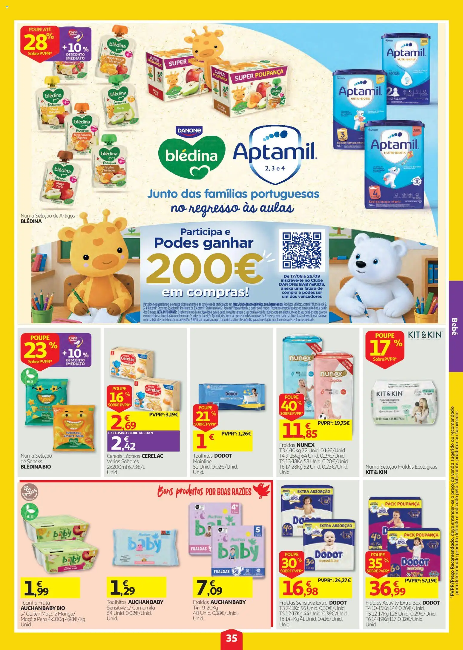 Auchan folheto │ válido de 03/09/2026 | Página: 35 | Produtos: Fraldas, Snacks, Leite, Maça