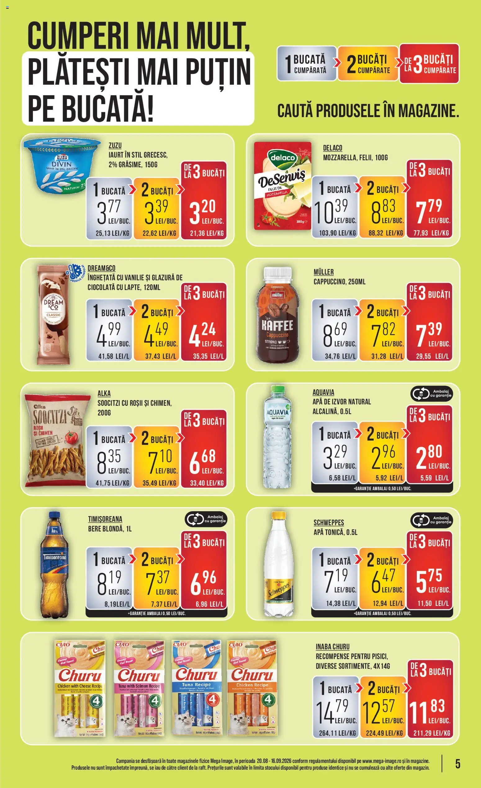 Noul catalog Mega Image – valabil de la 03.09.2026 | Pagină: 5 | Produse: Delaco, Iaurt, Bere, Înghețată