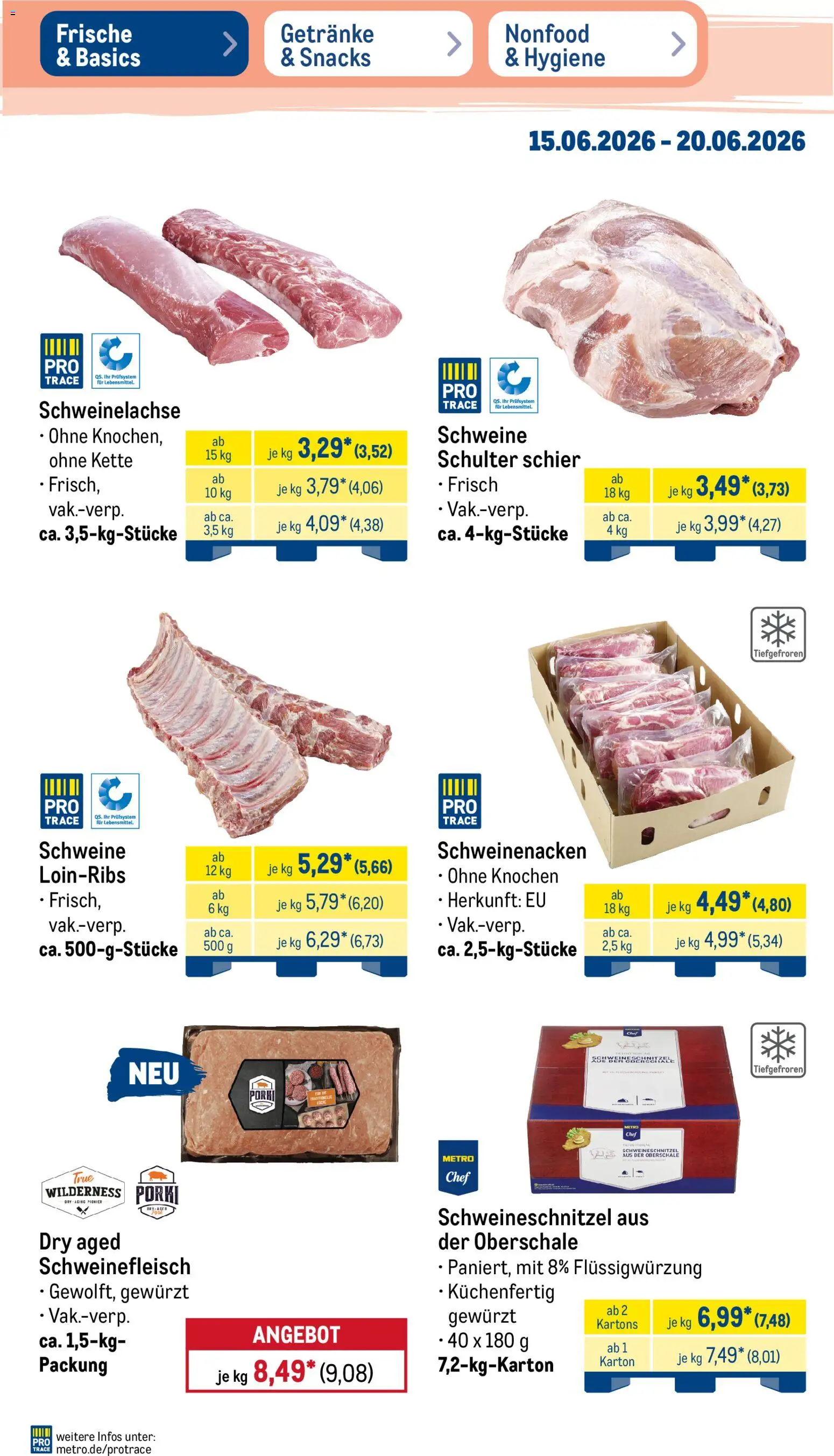 Metro Prospekt – gültig ab 15.06.2026 | Seite: 5 | Produkte: Schweinenacken, Schweinefleisch