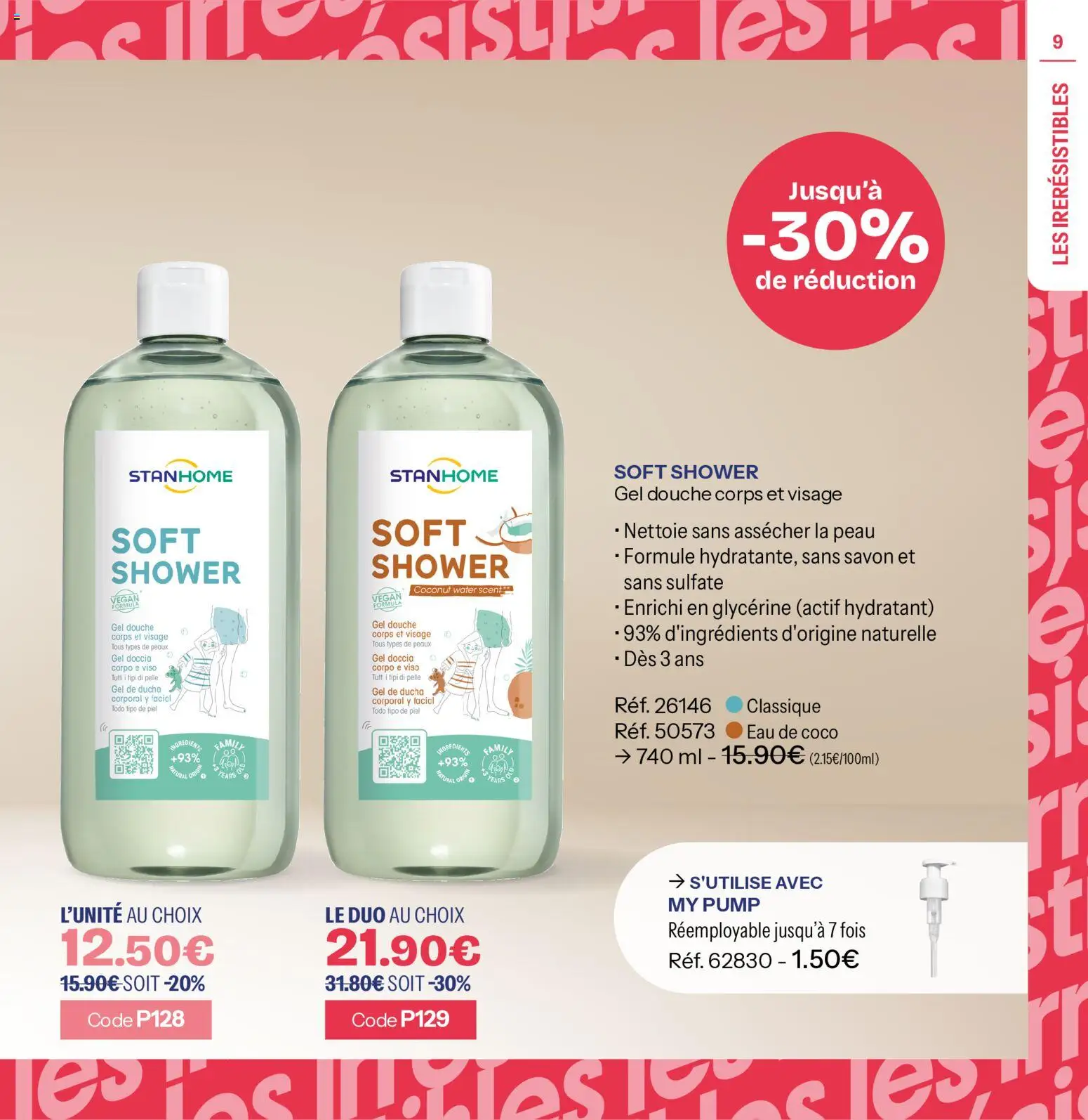 {H1} | Page: 9 | Produits: Ingrédients, Savon, Douche, Eau de coco