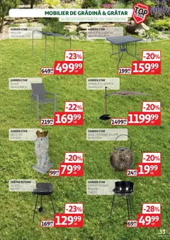 Ofertele Auchan valabile de la 03.06.2026 | Pagină: 33 | Produse: Umbrelă, Grătar, Scaun, Pavilion