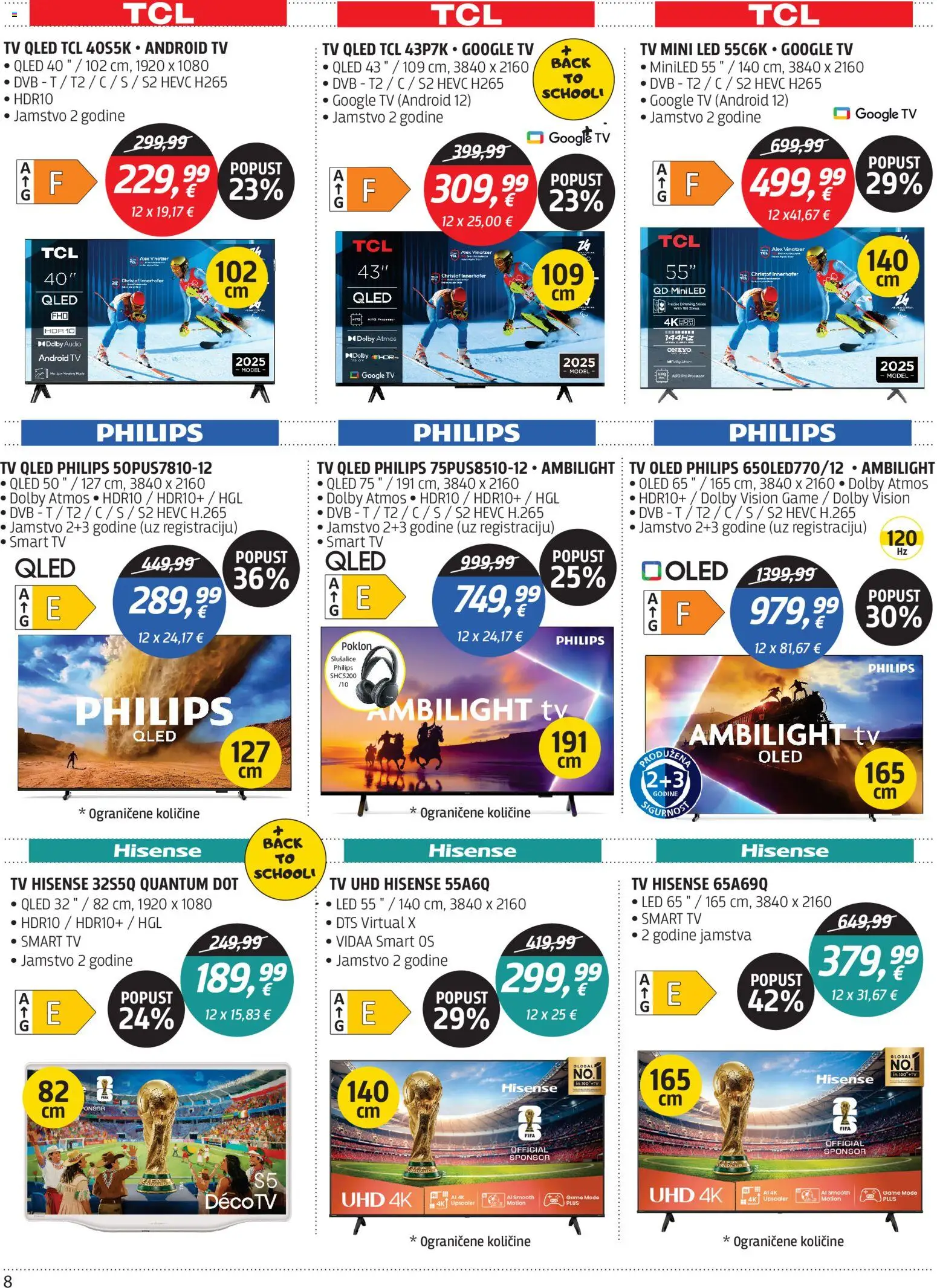 Centar Tehnike katalog | vrijedi od 31.08.2026 | Stranica: 8 | Proizvodi: Smart TV, Led, Tv, Slušalice