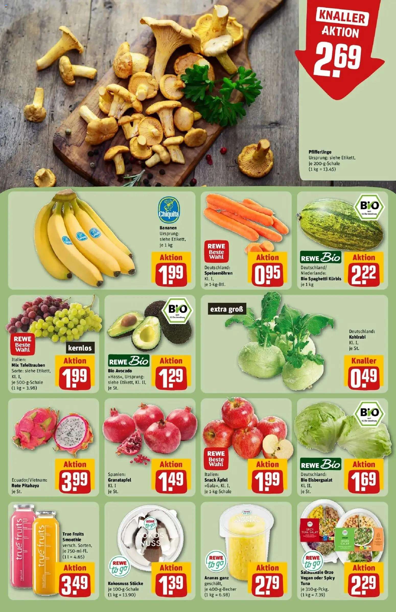 REWE Prospekt ab 14.09.2026 zum Blättern » Angebote | Seite: 4 | Produkte: Granatapfel, Ananas, Eisbergsalat, Kürbis