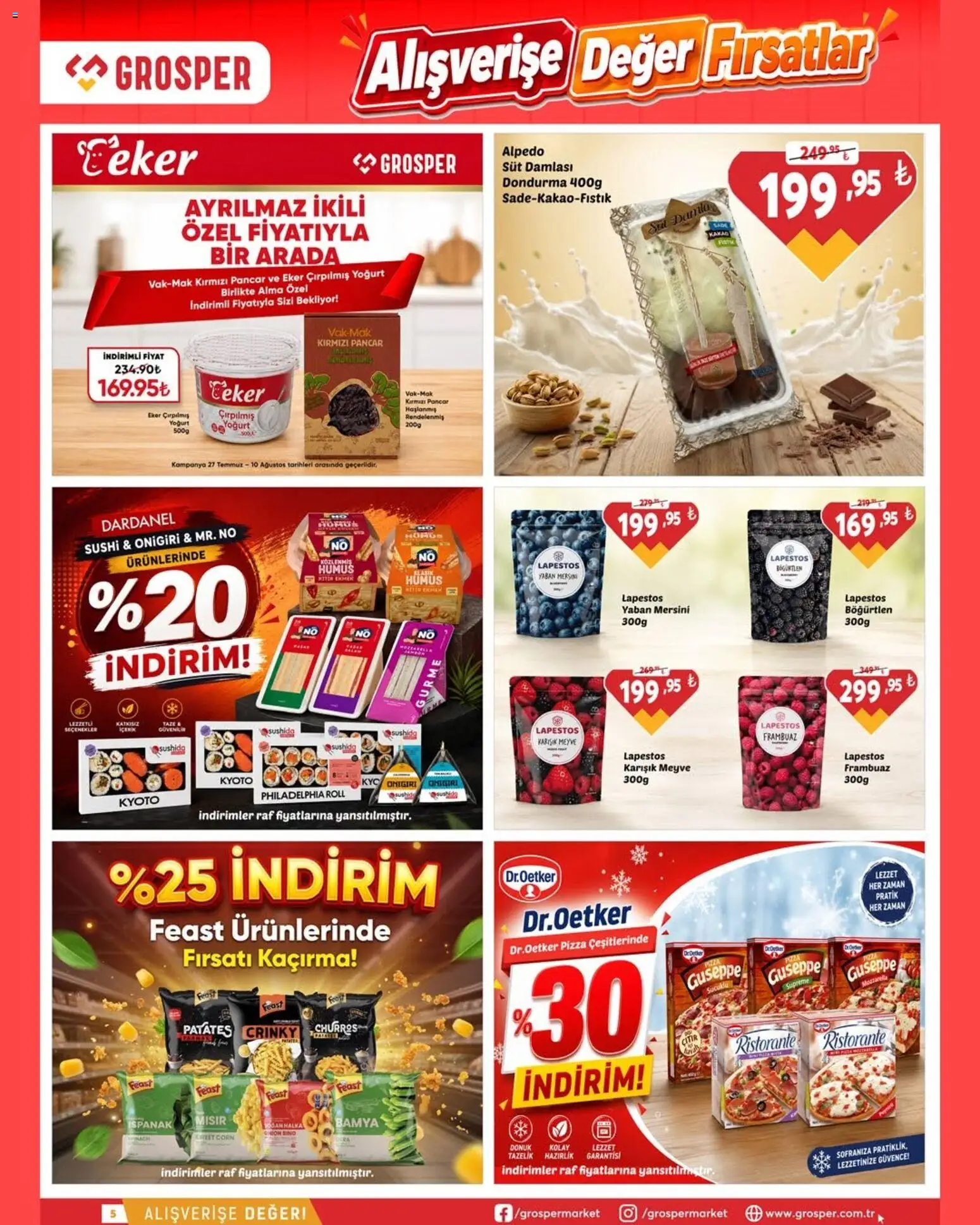 Grosper Katalog - 29 Temmuz 2026 tarihinden itibaren geçerlidir | Sayfa: 5 | Ürünler: Yoğurt, Ispanak, Meyve, Pancar