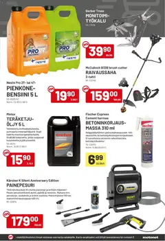 Motonet-mainoslehti voimassa 22.04.2026 alkaen | Sivu: 9 | Tuotteet: Raivaussaha, Painepesuri, Öljy