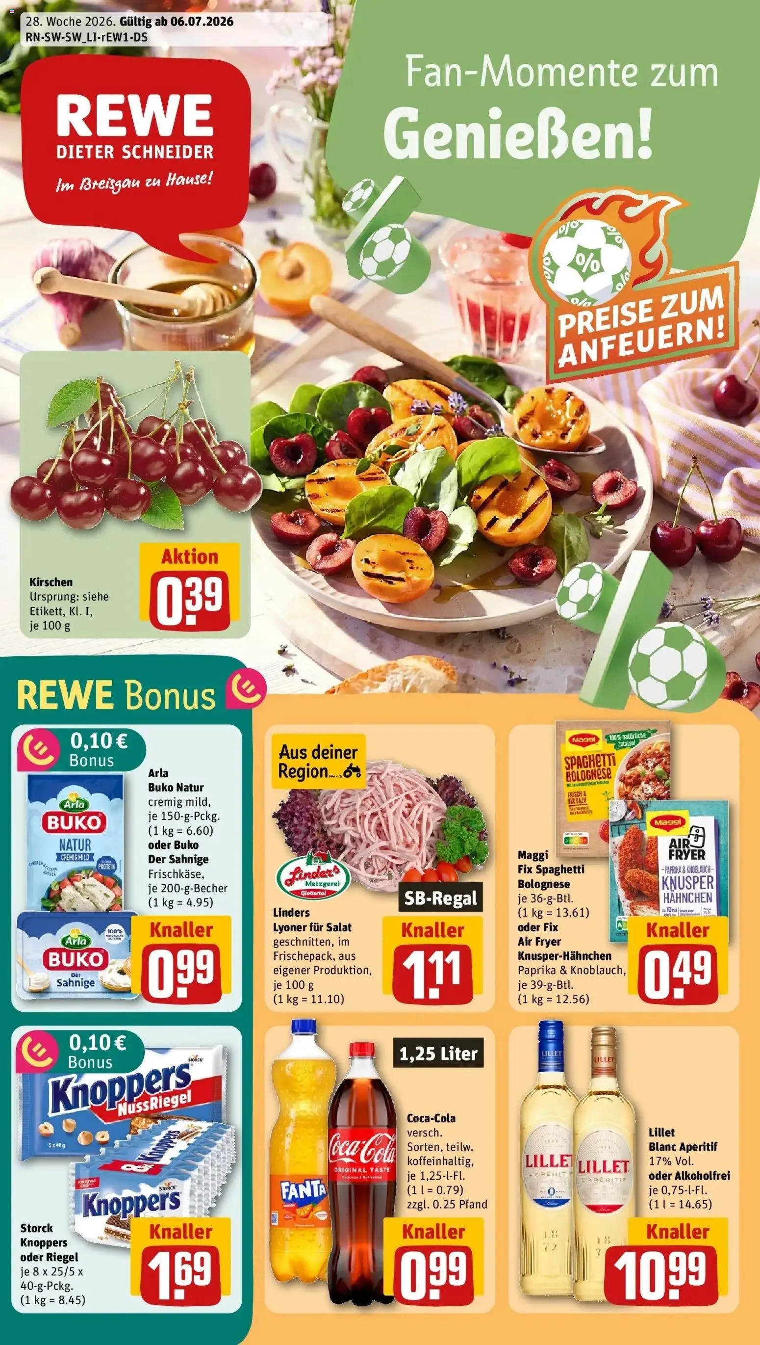 Rewe Prospekt Gutach / Bleibach – gültig ab 05.07.2026 | Seite: 1 | Produkte: Hahnchen, Kirschen, Paprika, Knoblauch