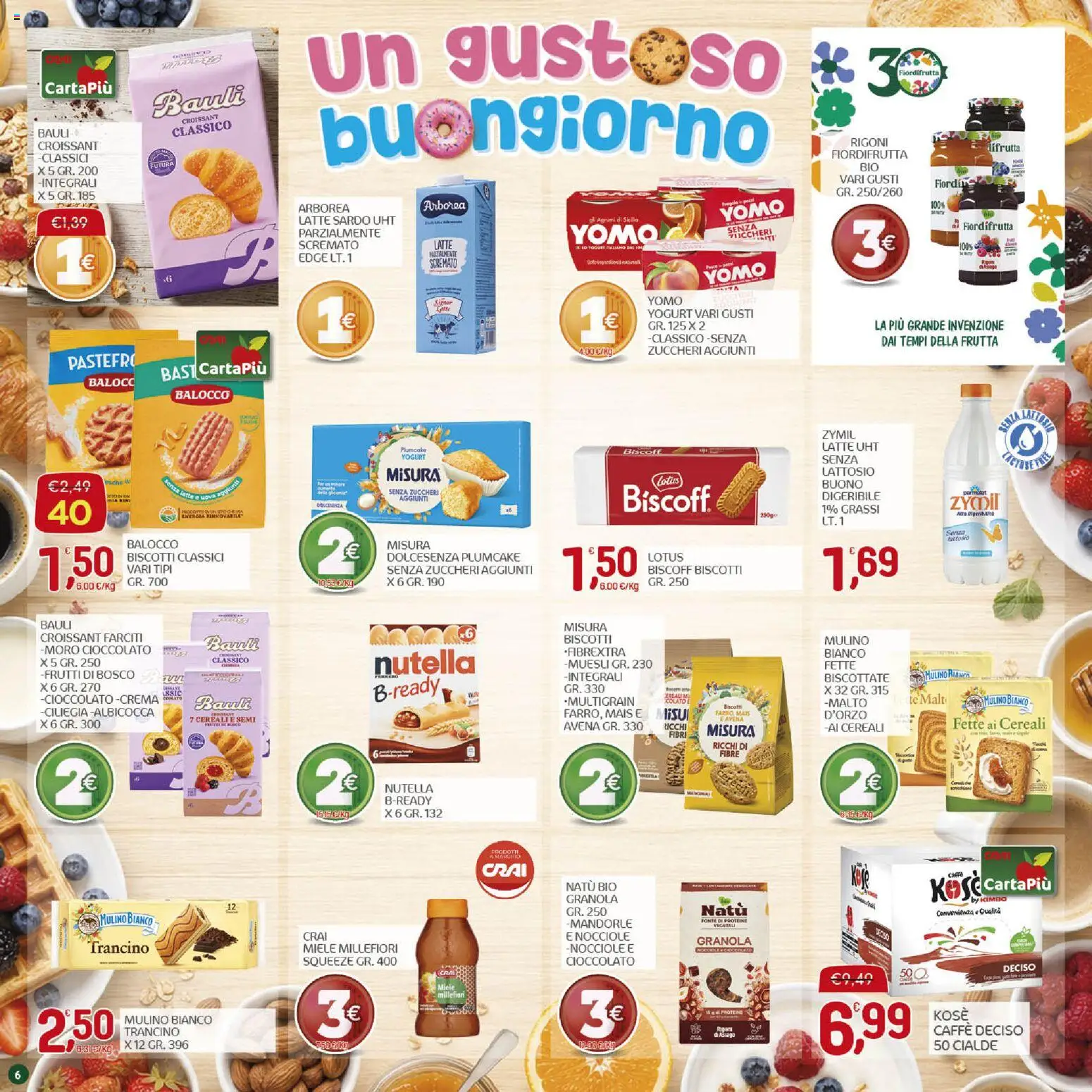 Volantino CRAI del 17/09/2026 | Pagina: 6 | Prodotti: Cereali, Mandorle, Cialde, Kimbo