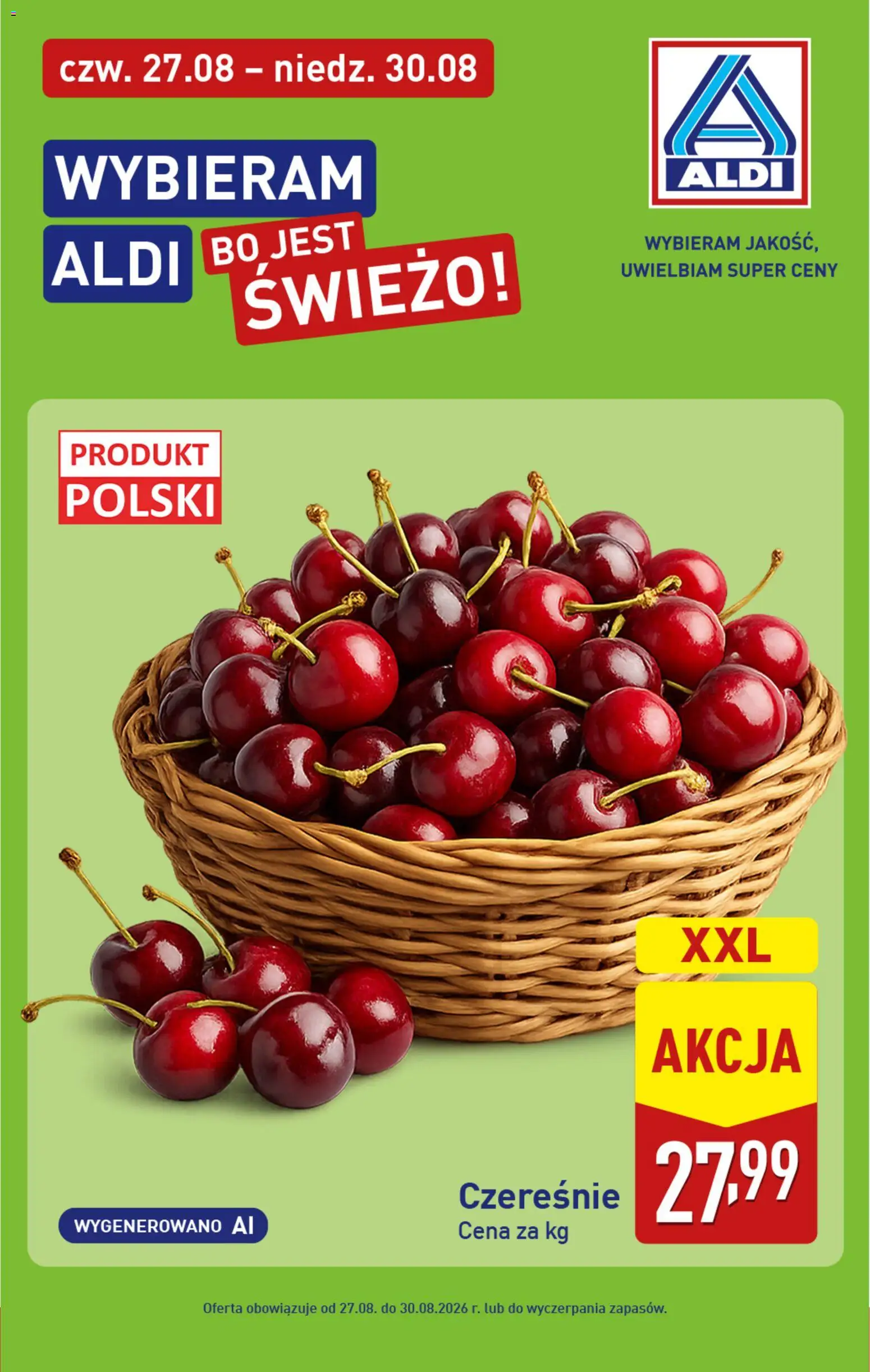 Aldi gazetka - Promocje weekend od 27.08.2026 | Strona: 6 | Produkty: Czereśnie