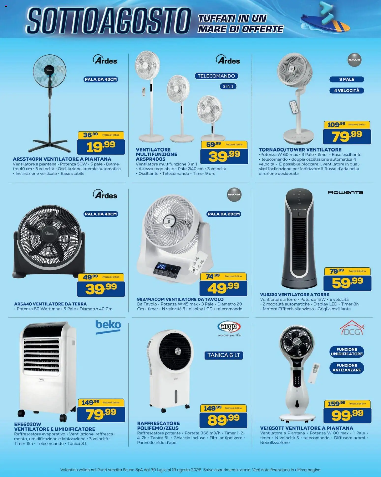 Volantino BRUNO del 30/07/2026 | Pagina: 29 | Prodotti: Ventilatore, Telecomando, Antizanzare, Tanica
