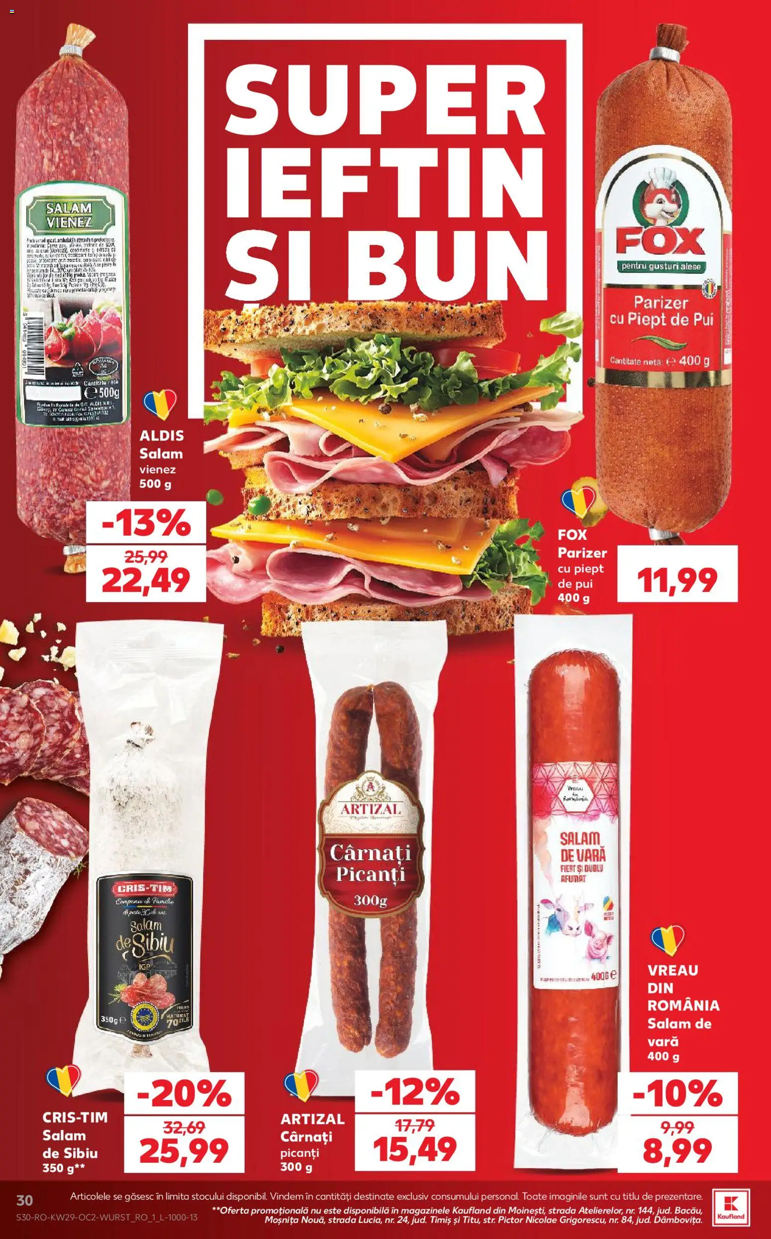 Kaufland RO akciós ujság - amely érvényes a következő dátumtól: 2026.07.15. | Oldal: 30
