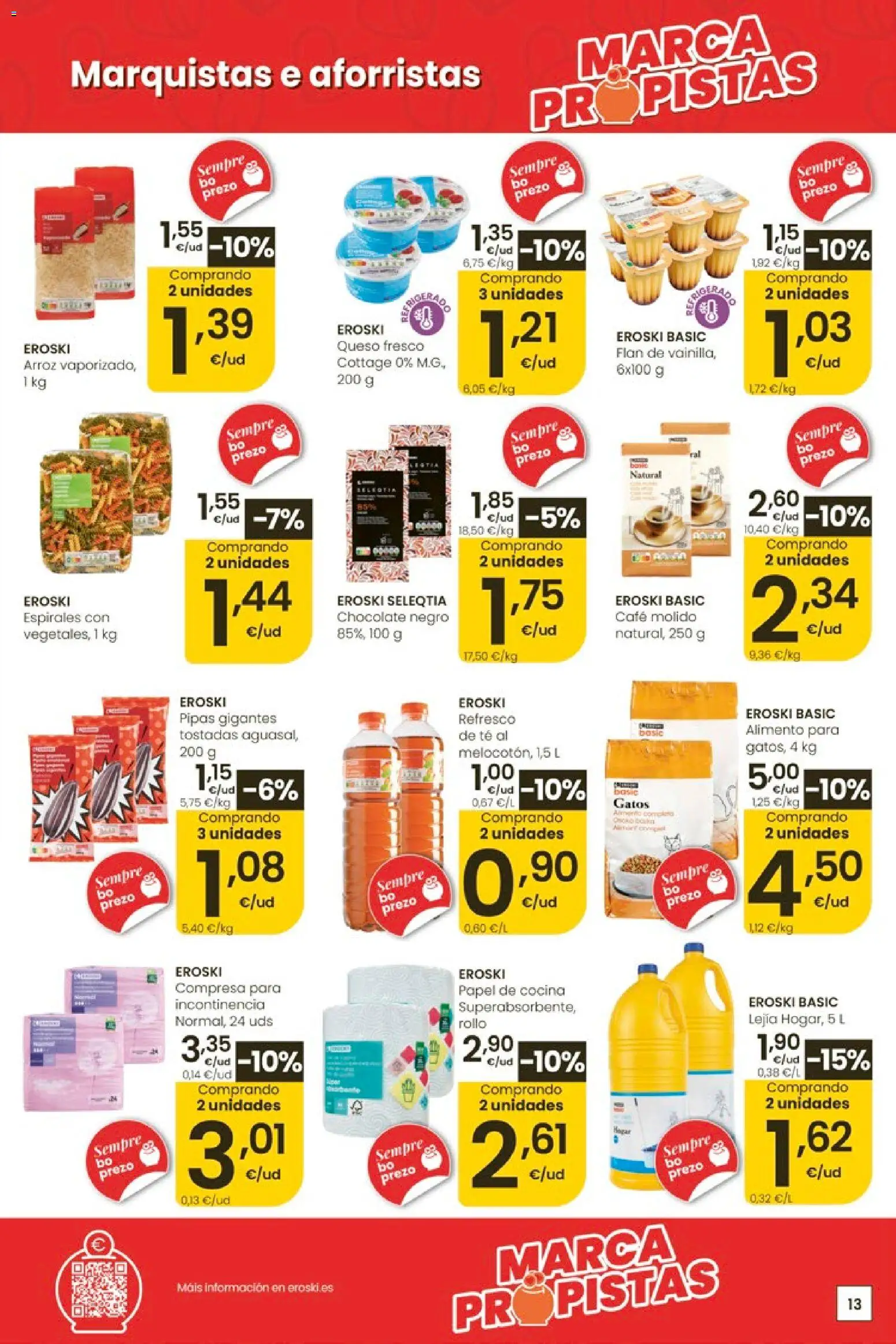 Eroski Quieres ahorrar conmigo │ válido desde el 14.05.2026 | Página: 13 | Productos: Queso, Café, Café molido, Té