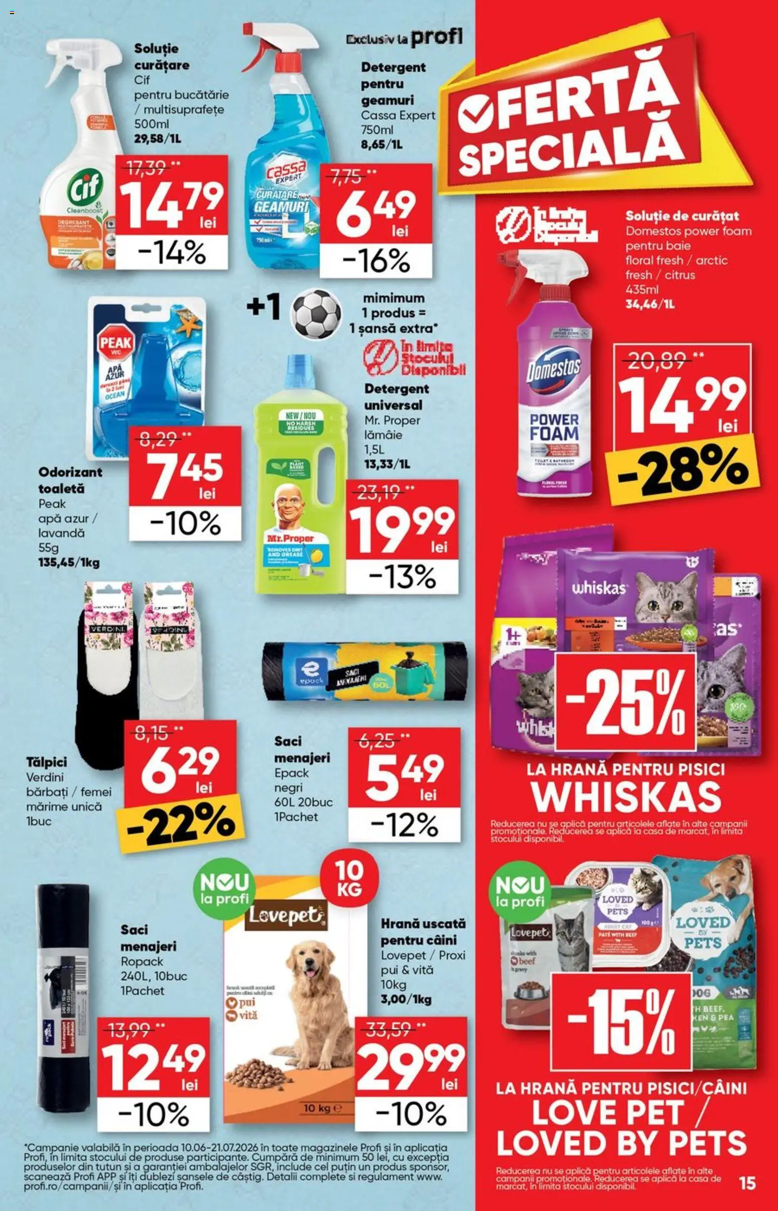 Noul catalog Profi – valabil de la 10.06.2026 | Pagină: 15 | Produse: Tălpici, Detergent, Apă, Lămâie