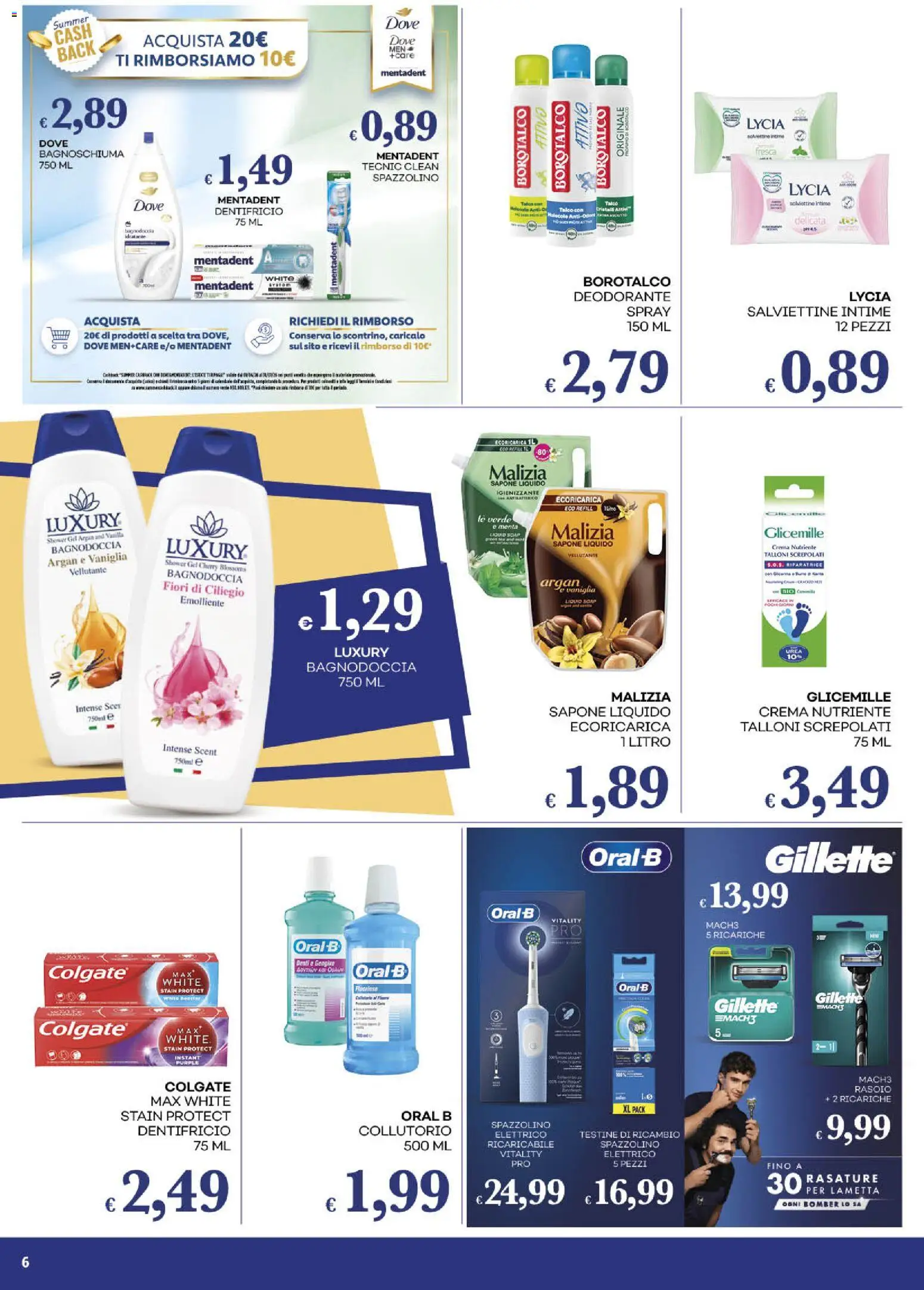 Volantino Pilato del 09.06.2026 | Pagina: 6 | Prodotti: Sapone, Dentifricio, Spazzolino, Menta