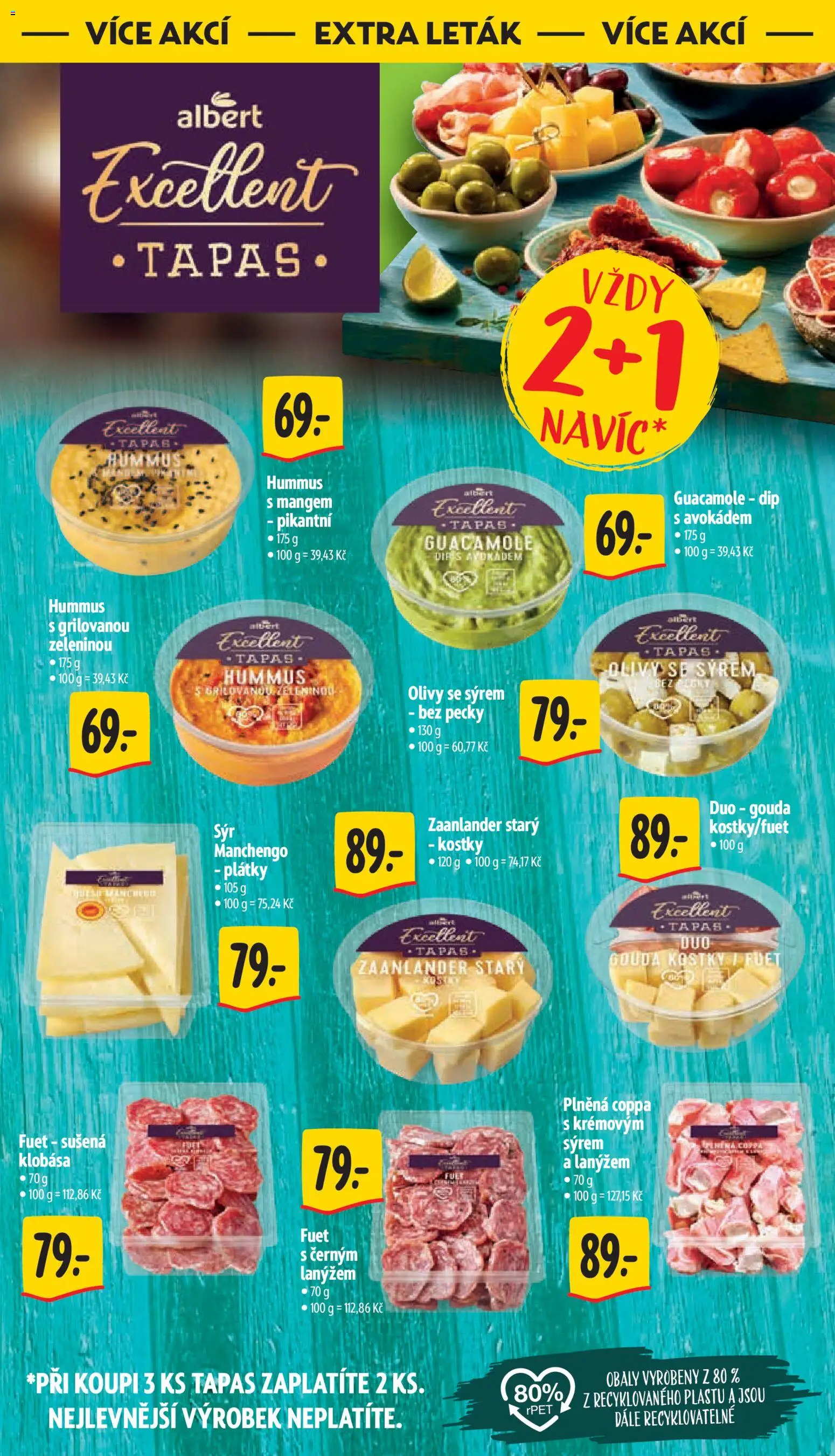 Albert leták - Supermarket - Ostrava od 22.07.2026 | Strana: 42 | Produkty: Hummus, Tapas, Sýr, Klobása