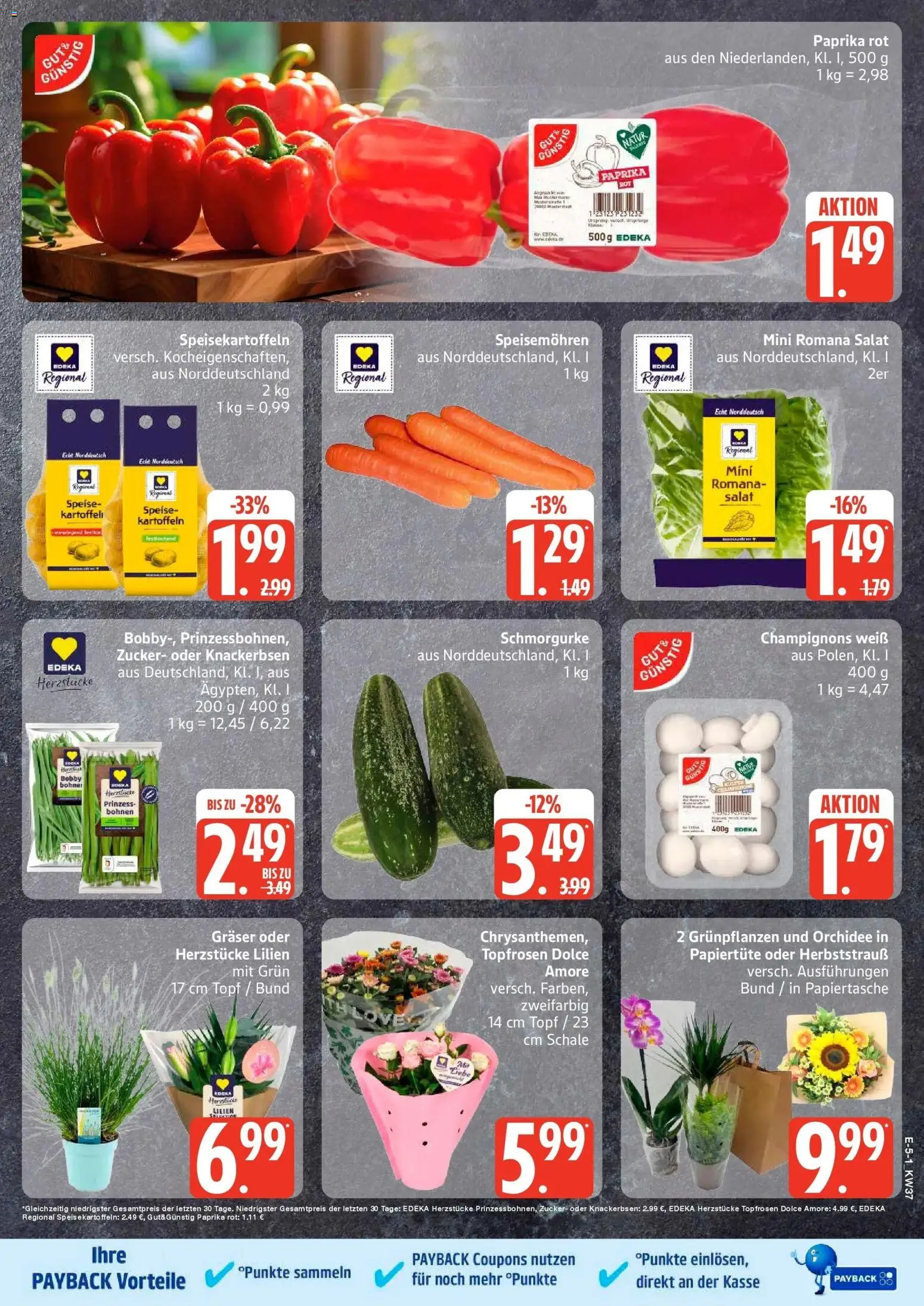 Marktkauf Prospekt Mölln (ab 07.09.2026) » Angebote online | Seite: 5 | Produkte: Paprika rot, Champignons, Zucker, Salat