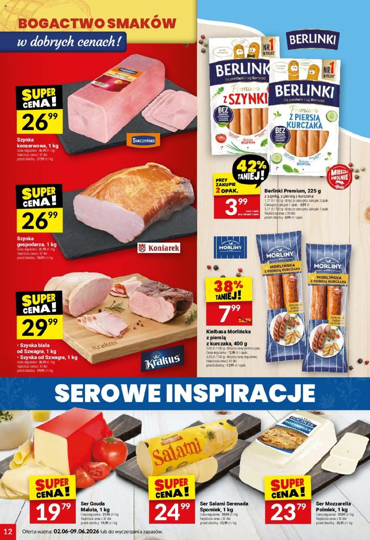 Twój Market gazetka od 02.06.2026 | Strona: 12 | Produkty: Ser, Salami, Mozzarella, Ser gouda