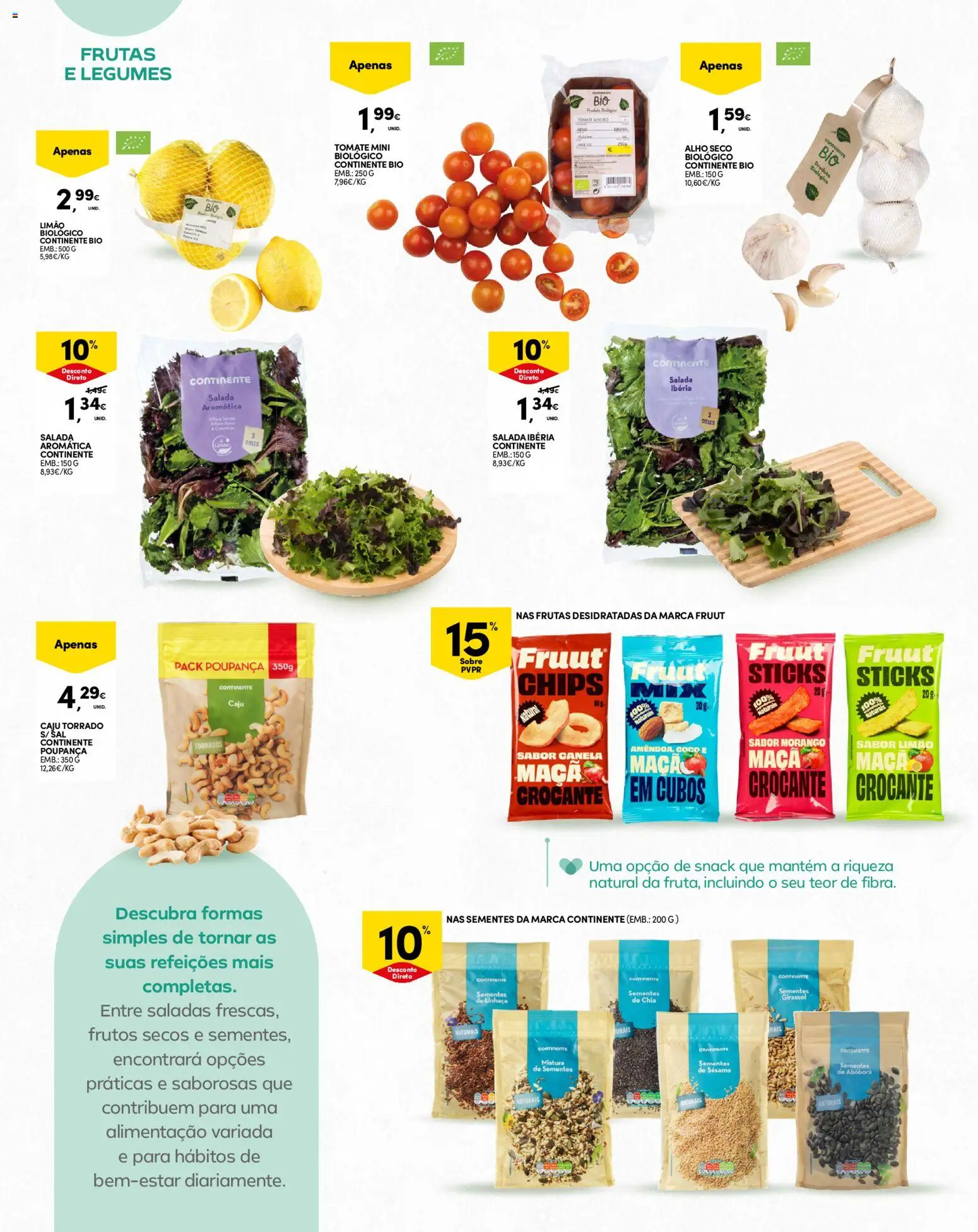 Continente folheto Madeira │ válido de 20/10/2026 | Página: 14 | Produtos: Frutos secos, Maçãs, Coco, Salada