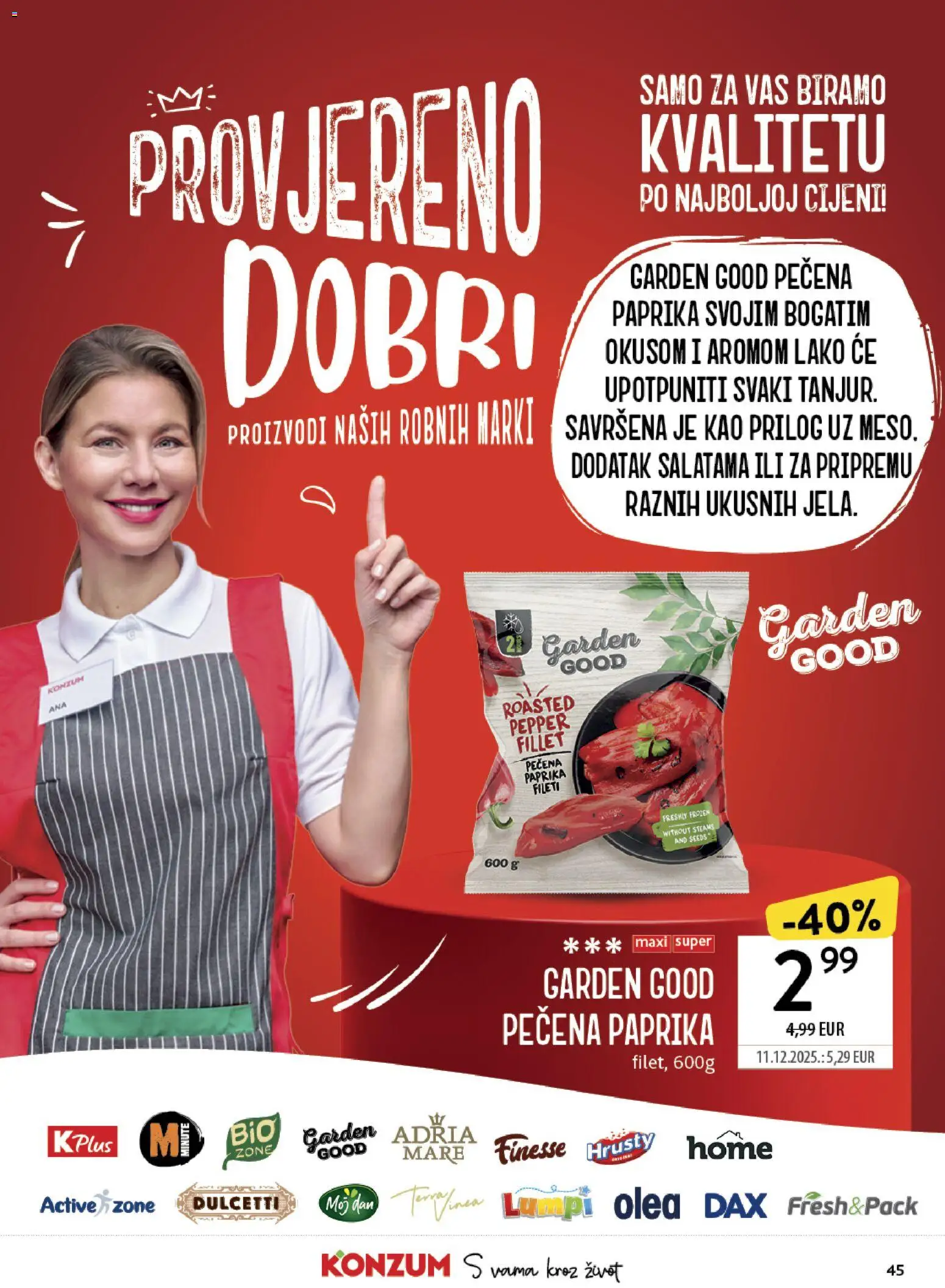 Konzum HR akciós ujság - amely érvényes a következő dátumtól: 2026.09.02. | Oldal: 45 | Termékek: Paprika, Vas