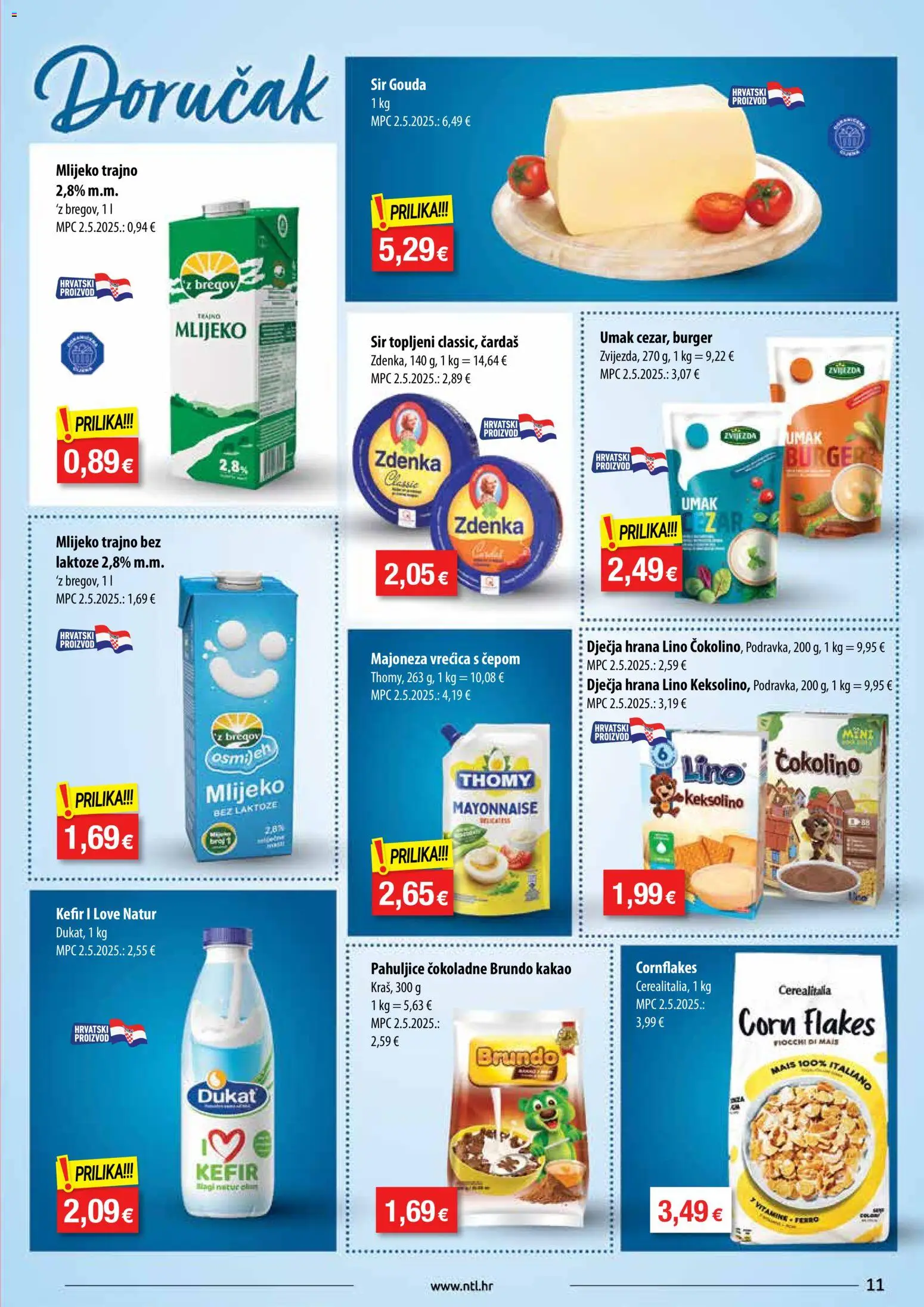 NTL katalog | vrijedi od 15.07.2026 | Stranica: 11 | Proizvodi: Keksolino, Sir, Kefir, Čokolino
