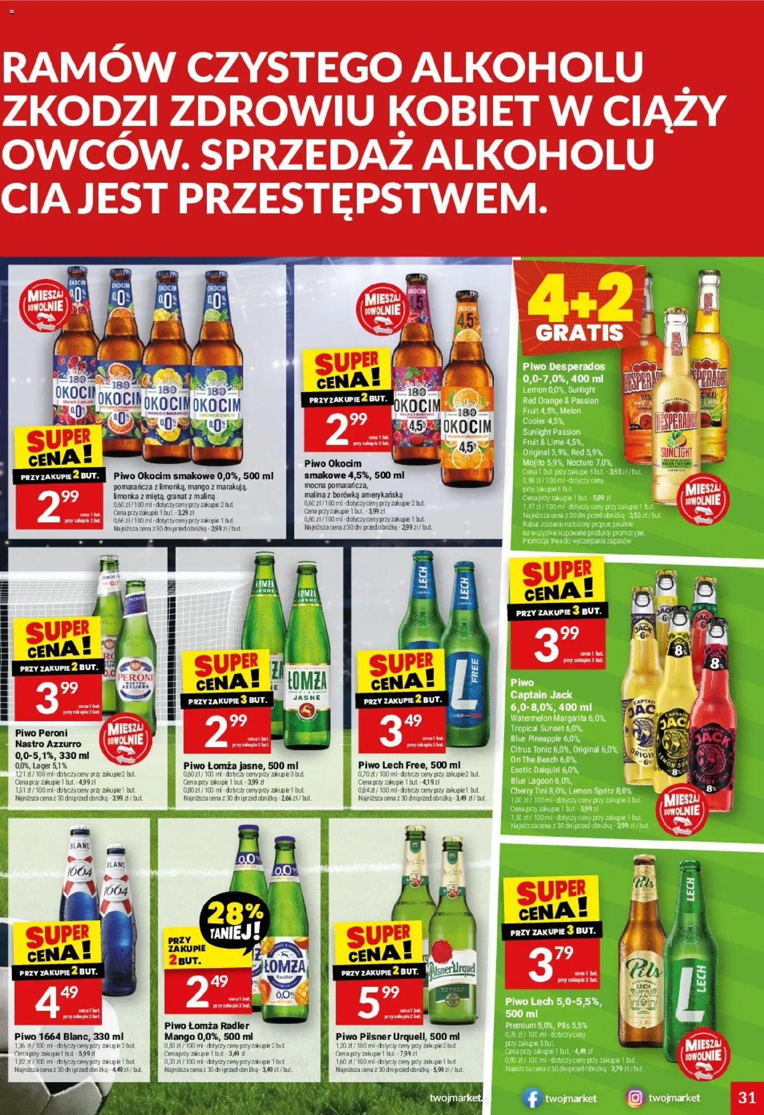 Twój Market gazetka od 15.07.2026 | Strona: 31 | Produkty: Mango, Malina, Borówka amerykańska, Piwo Desperados
